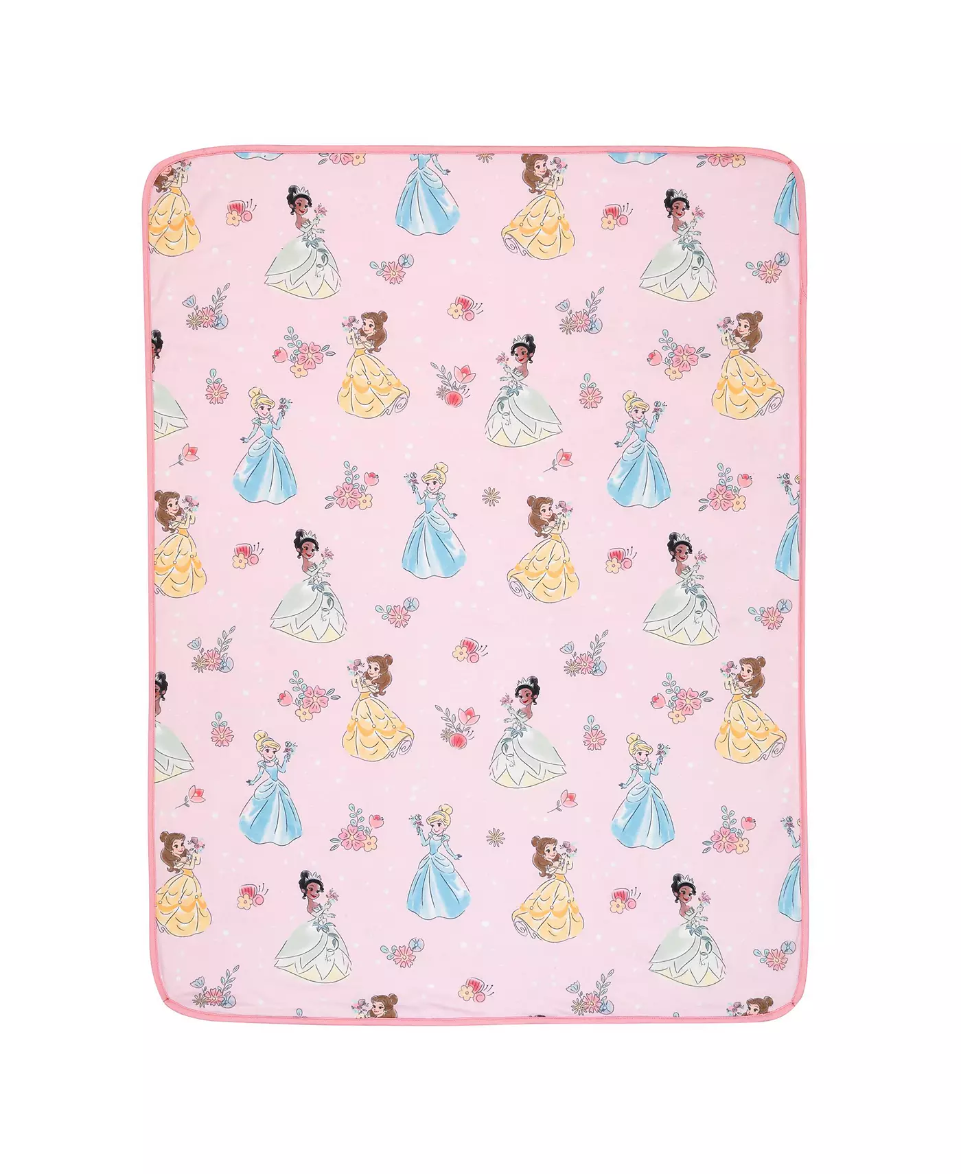 Детское одеяло из розового флиса Lambs & Ivy Disney Princesses - Belle/Tiana/Cinderella