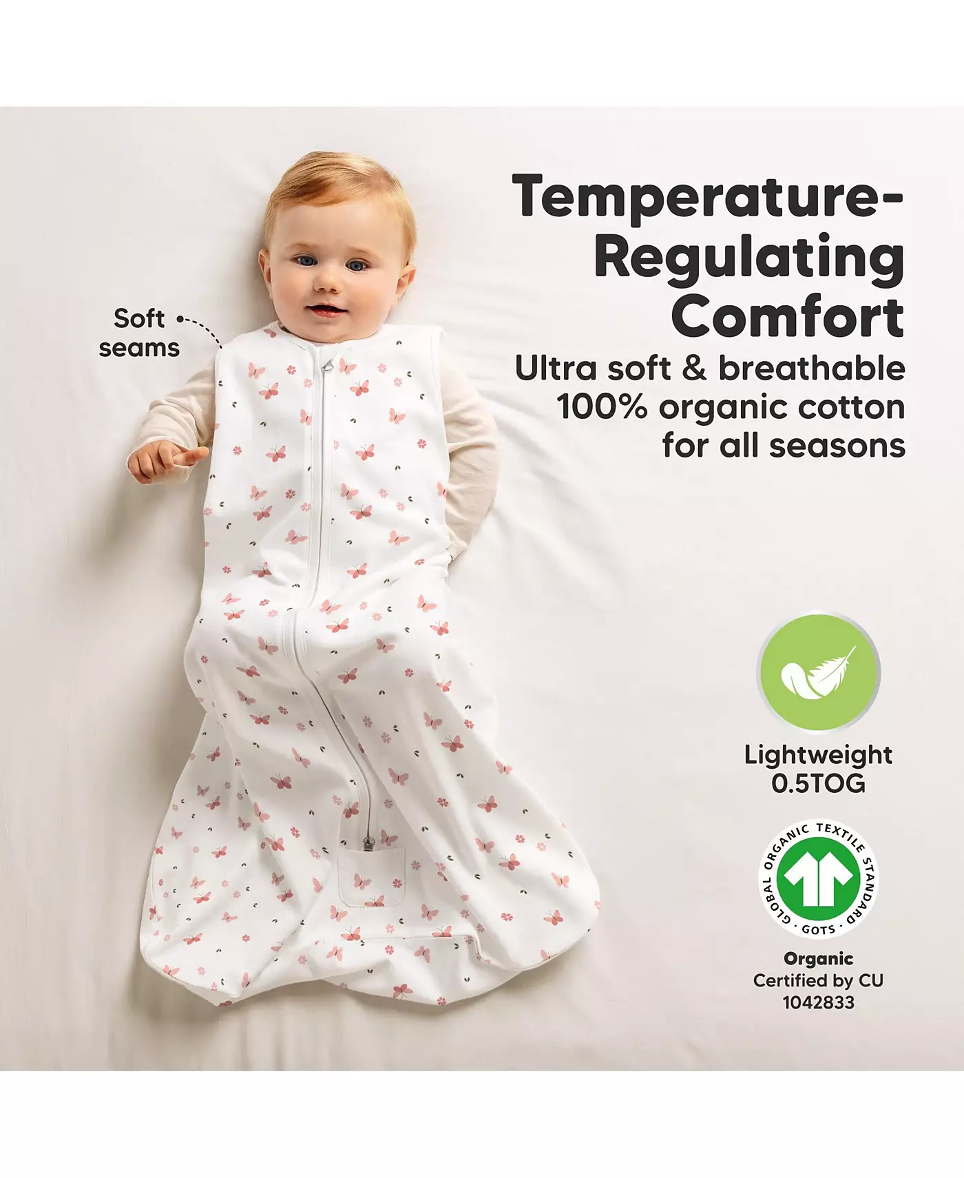 Комплект из 2 спальных мешков для малышей KeaBabies Snooze, хлопковое одеяло, мягкий спальный мешок для малышей, гладкая молния