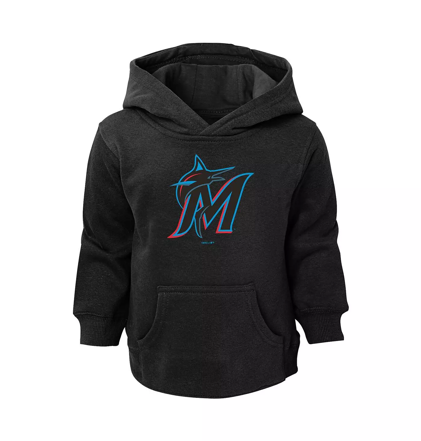 Outerstuff Малыши Мальчики и Девочки Черный Miami Marlins Основной Логотип Пуловер Толстовка