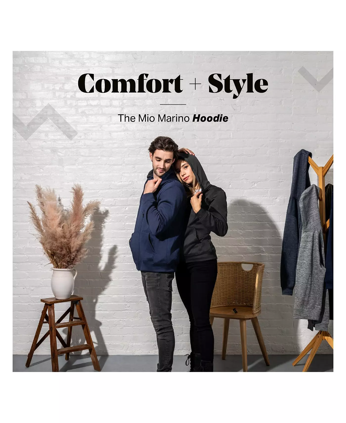 Мужская толстовка Mio Marino Premium Zip-Up Hoodie для мужчин с гладкой шелковистой матовой отделкой и уютной флисовой подкладкой, с капюшоном