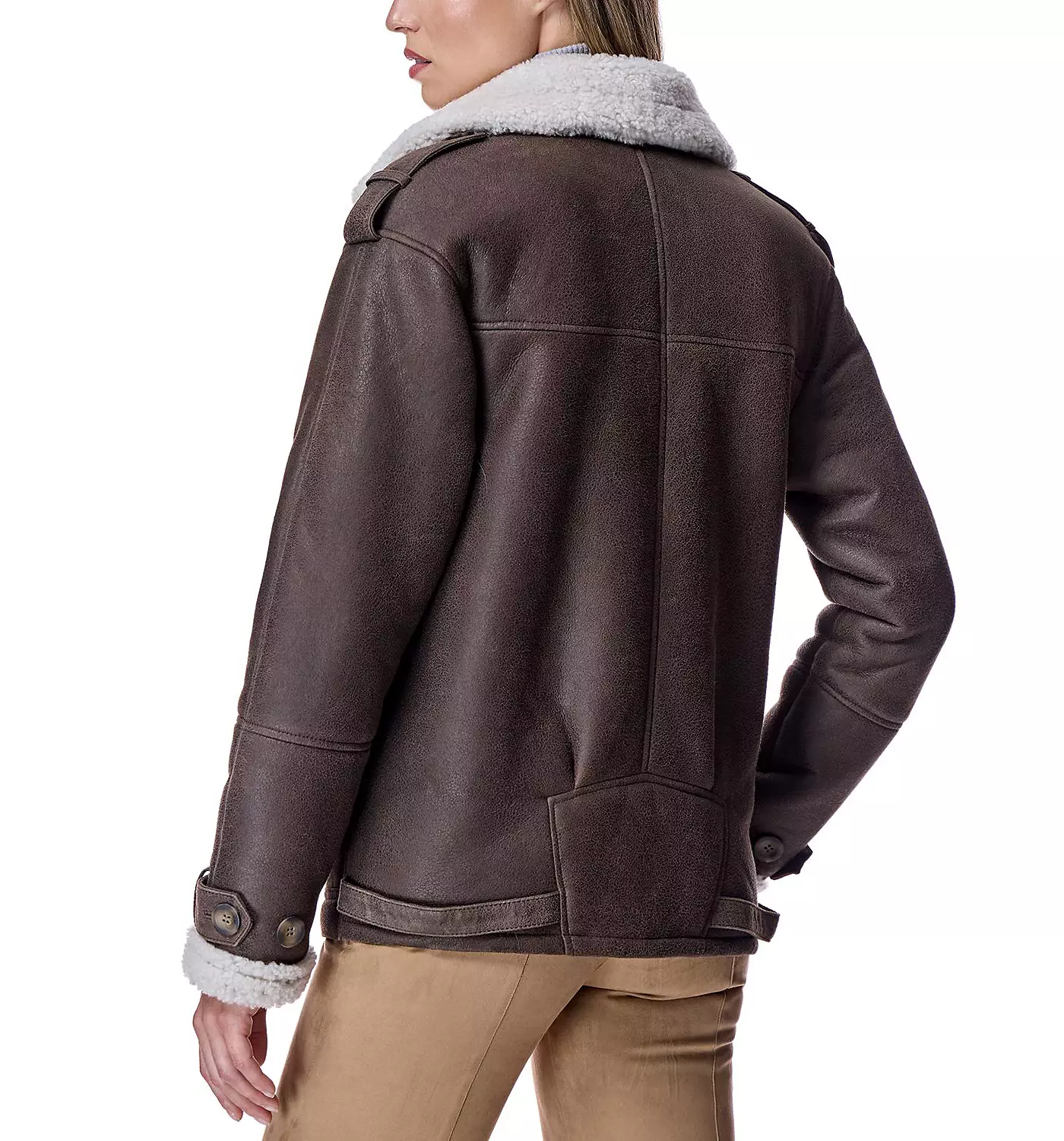 Женская куртка-бушлат из овчины Julia & Stella By Maximilian