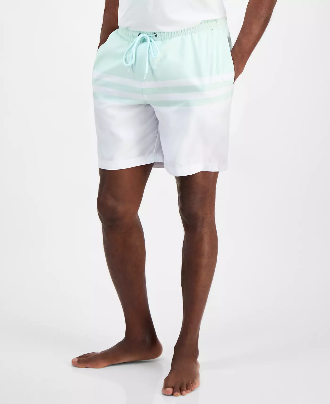 Мужские быстросохнущие плавки Club Room Performance длиной 7 дюймов с цветными полосками, созданные для Macy's