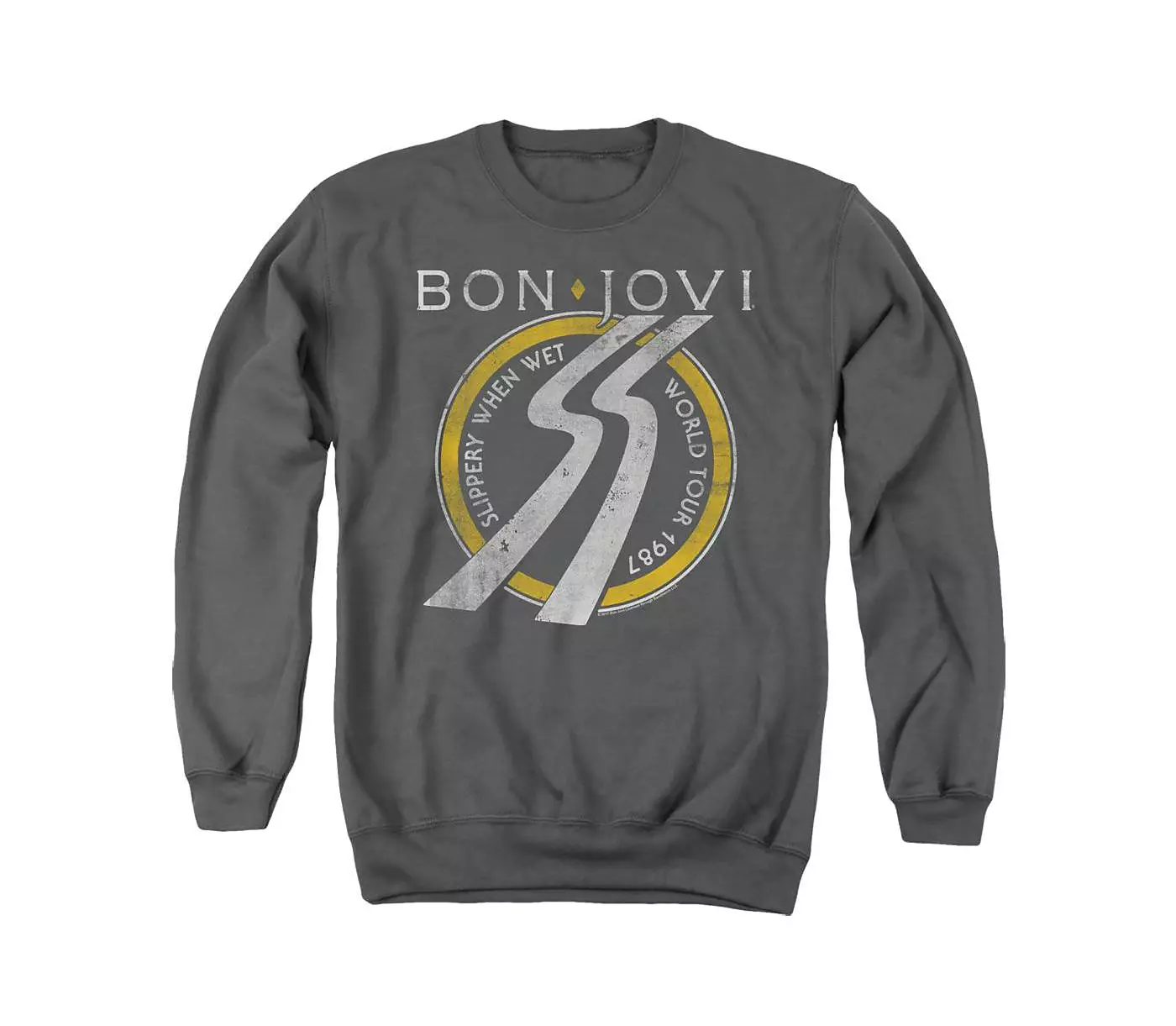 Мужская толстовка Bon Jovi Slippery When Wet World Tour для взрослых с круглым вырезом