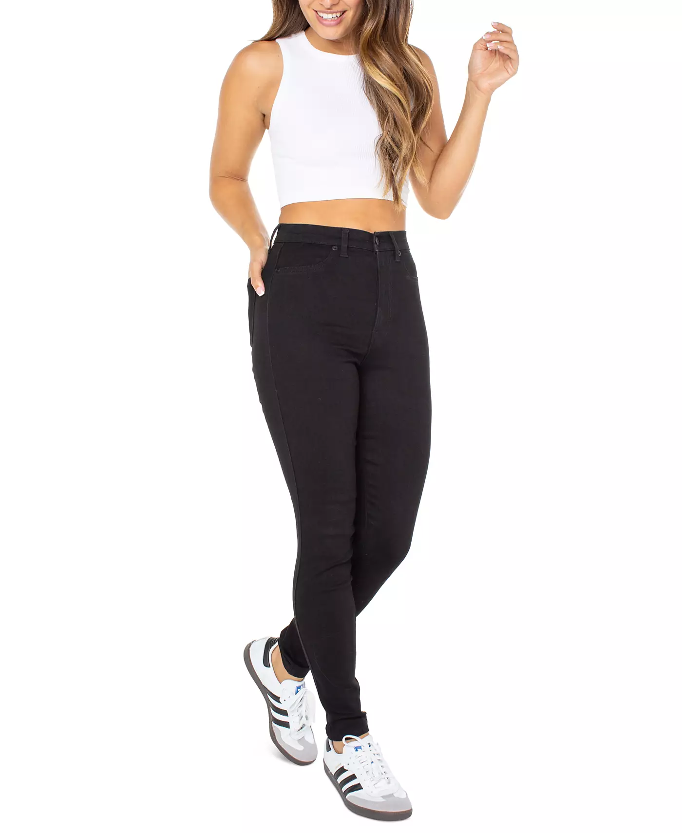 Джинсы-скинни Celebrity Pink Juniors Curvy с высокой посадкой