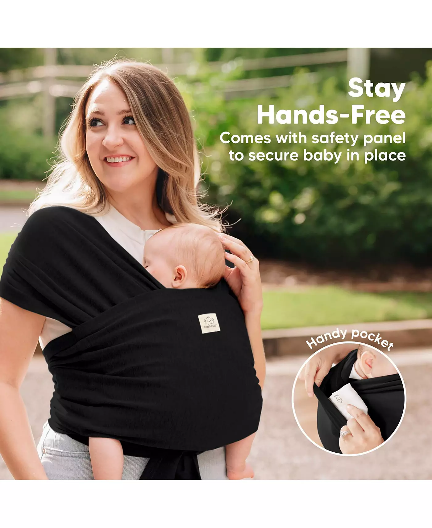 Переноска-кенгуру KeaBabies D-Lite Baby Wrap, регулируемая переноска, слинг для новорожденных, младенцев, малышей весом 7–44 фунта