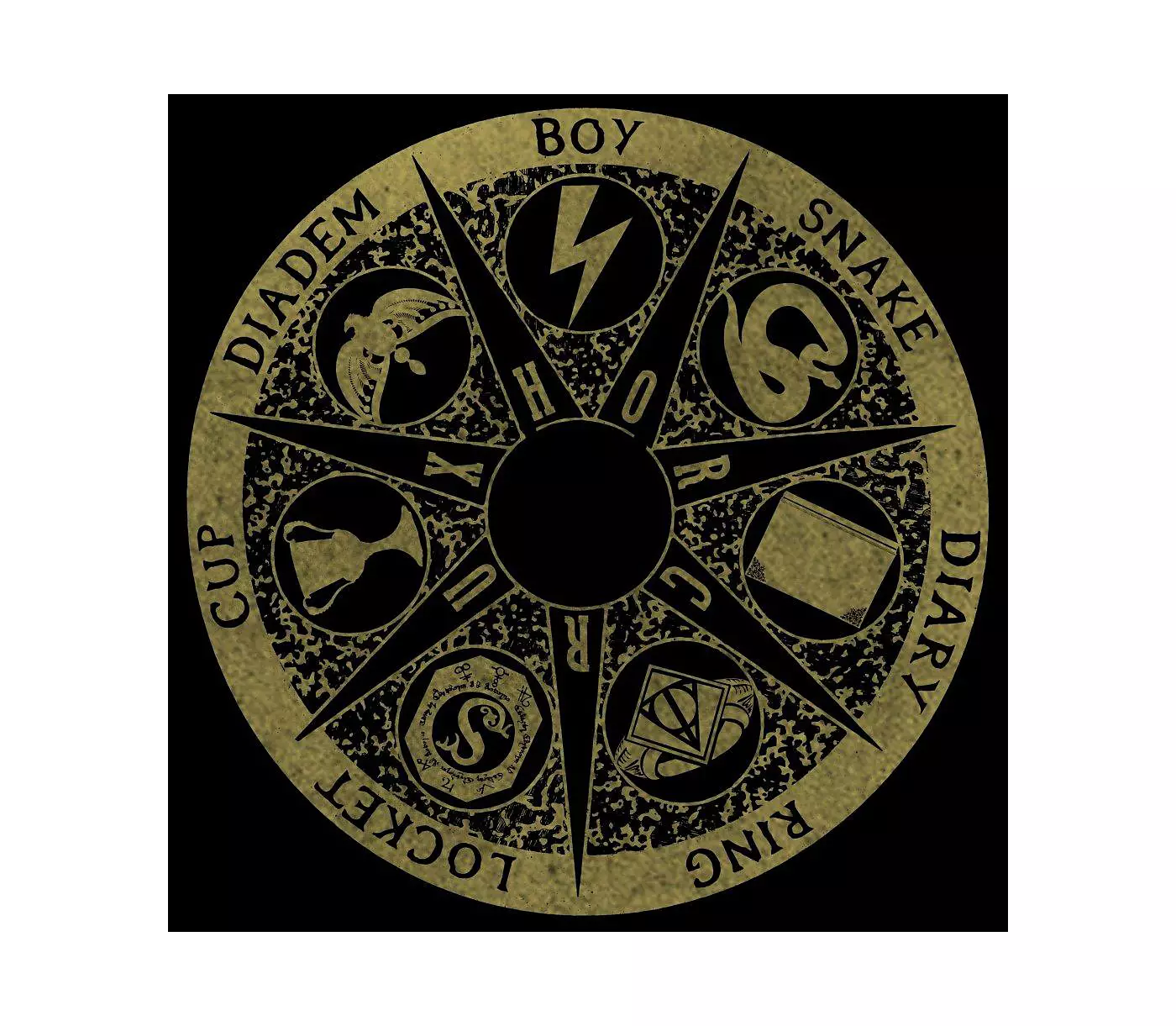 Мужская футболка Harry Potter Gold Horcrux Black - Small