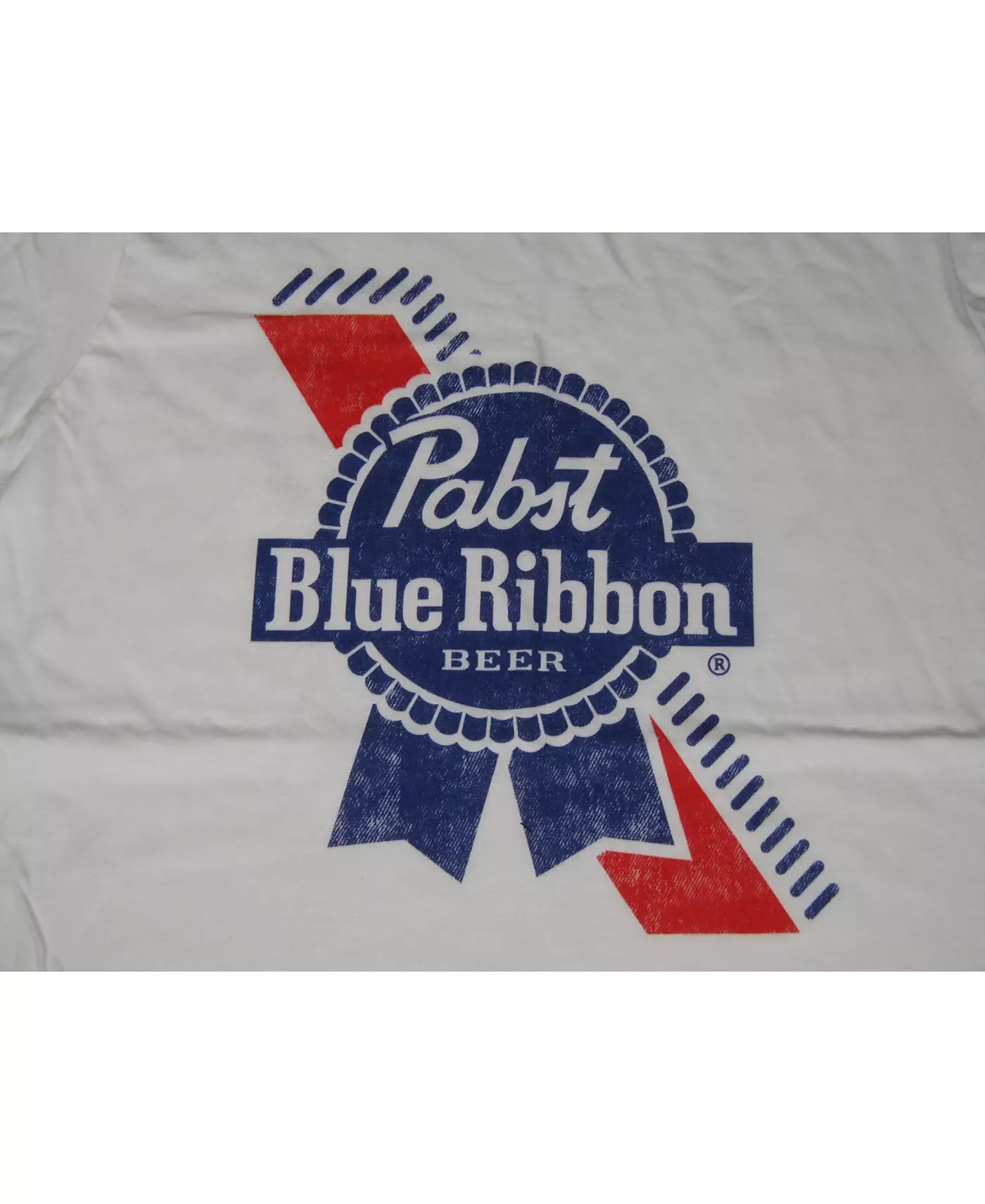 Мужская белая футболка Pabst Blue Ribbon Logo-XL