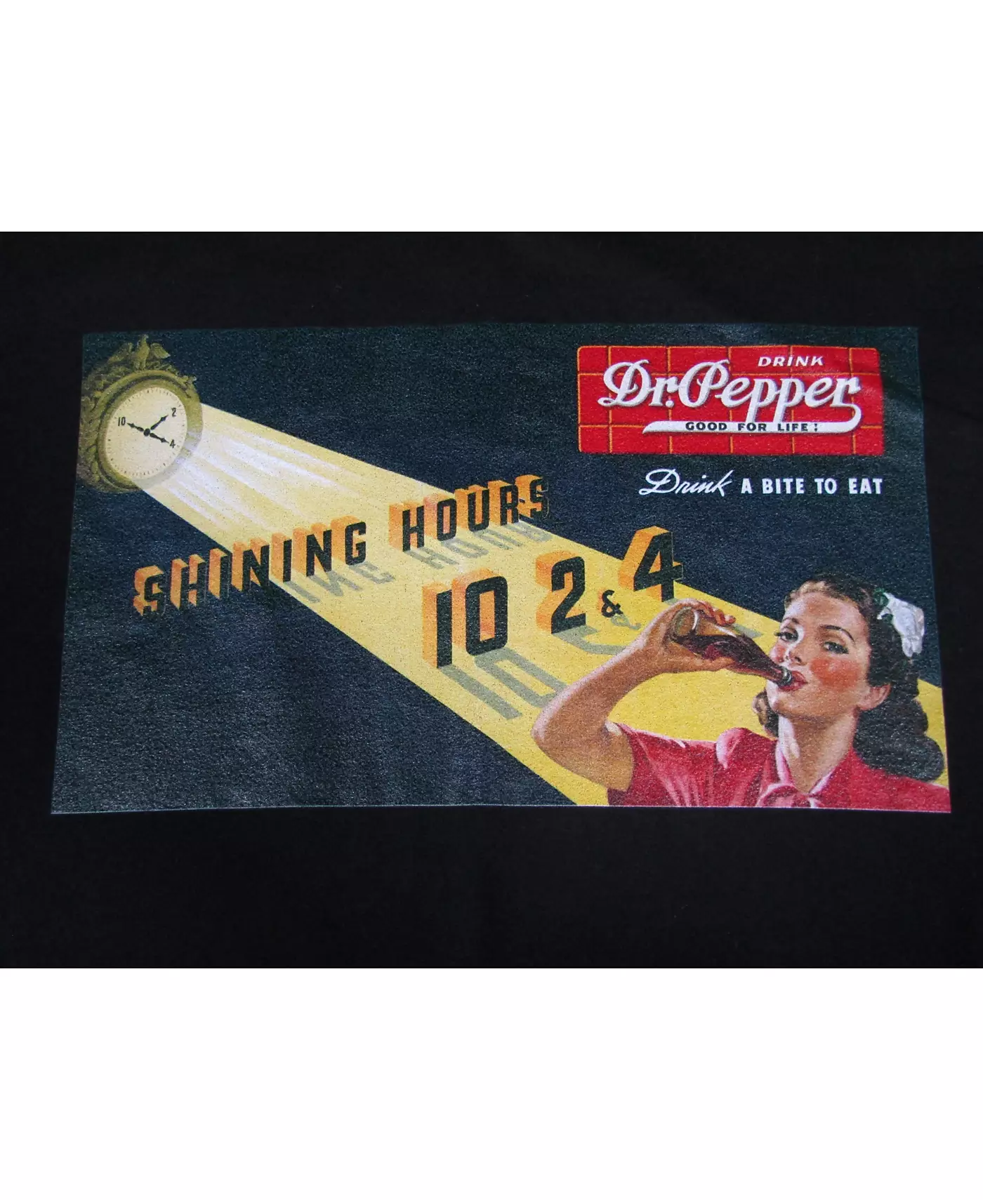 Dr. Pepper Big & Tall Dr Pepper Shining Hours Vintage Ad Черная футболка-4XL