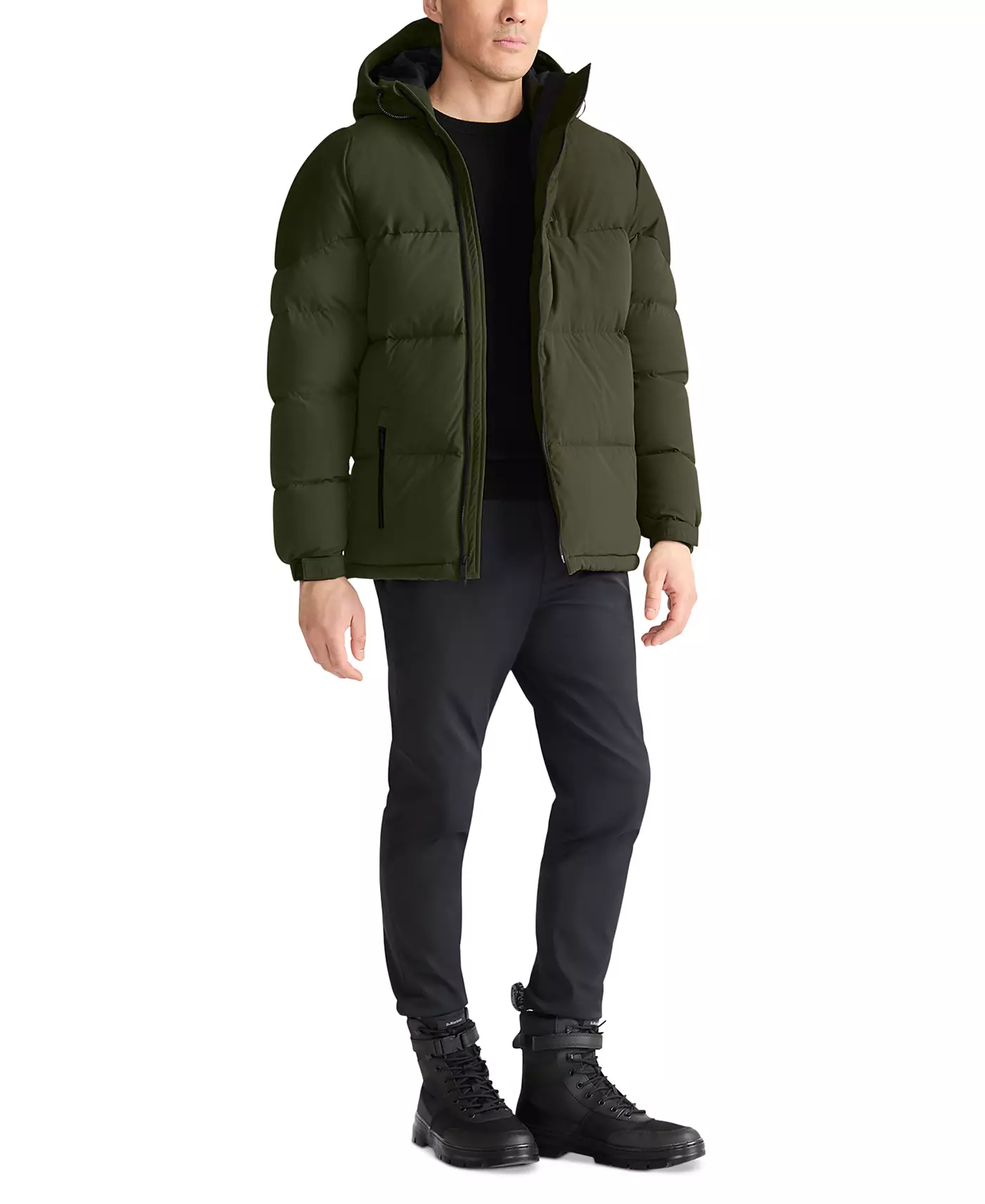 Мужская асимметричная куртка TUMI Premium Down Fill Heavyweight Puffer с застежкой-молнией