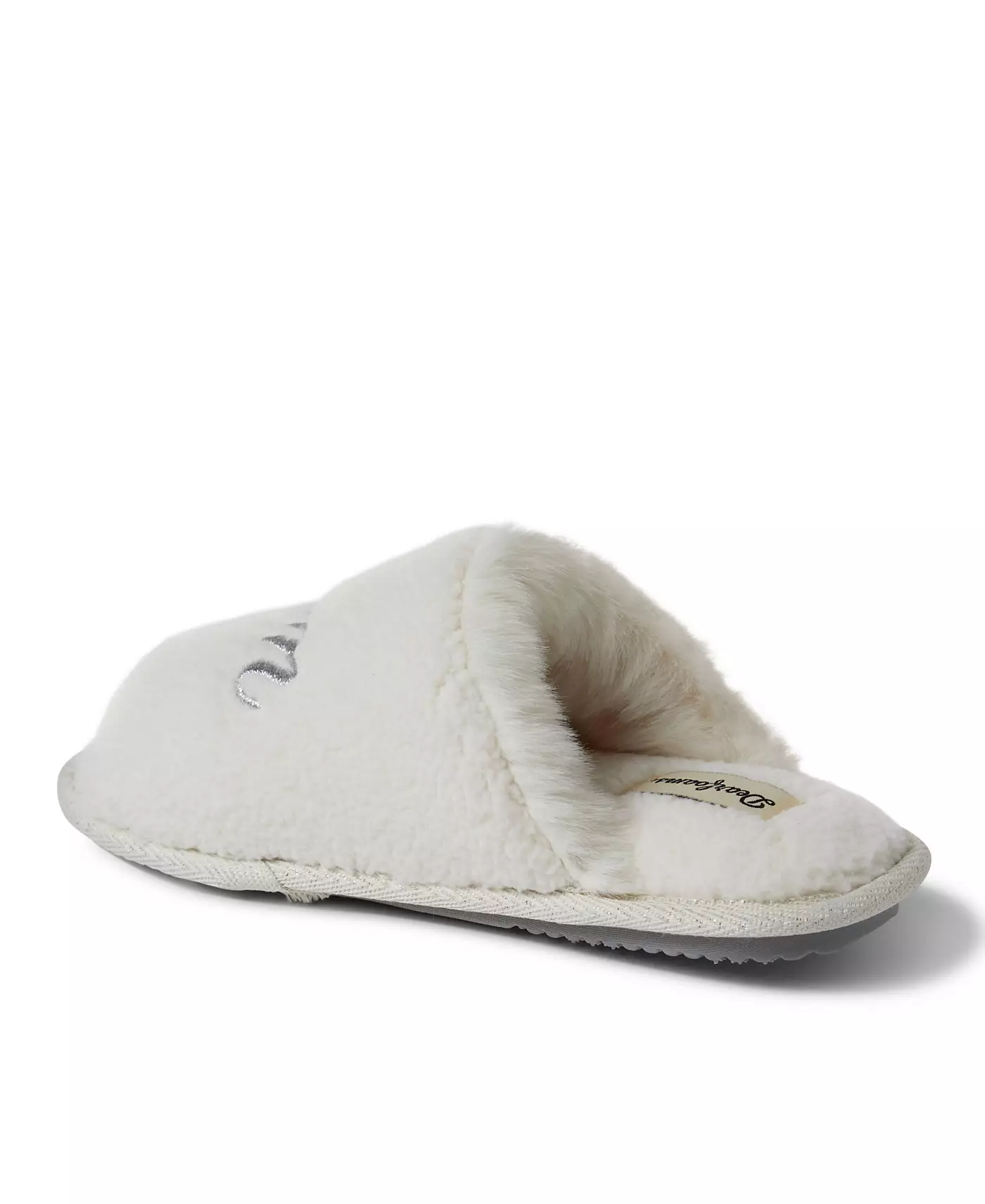 Dearfoams Женские шлепанцы Louise Teddy с набором резинок для волос