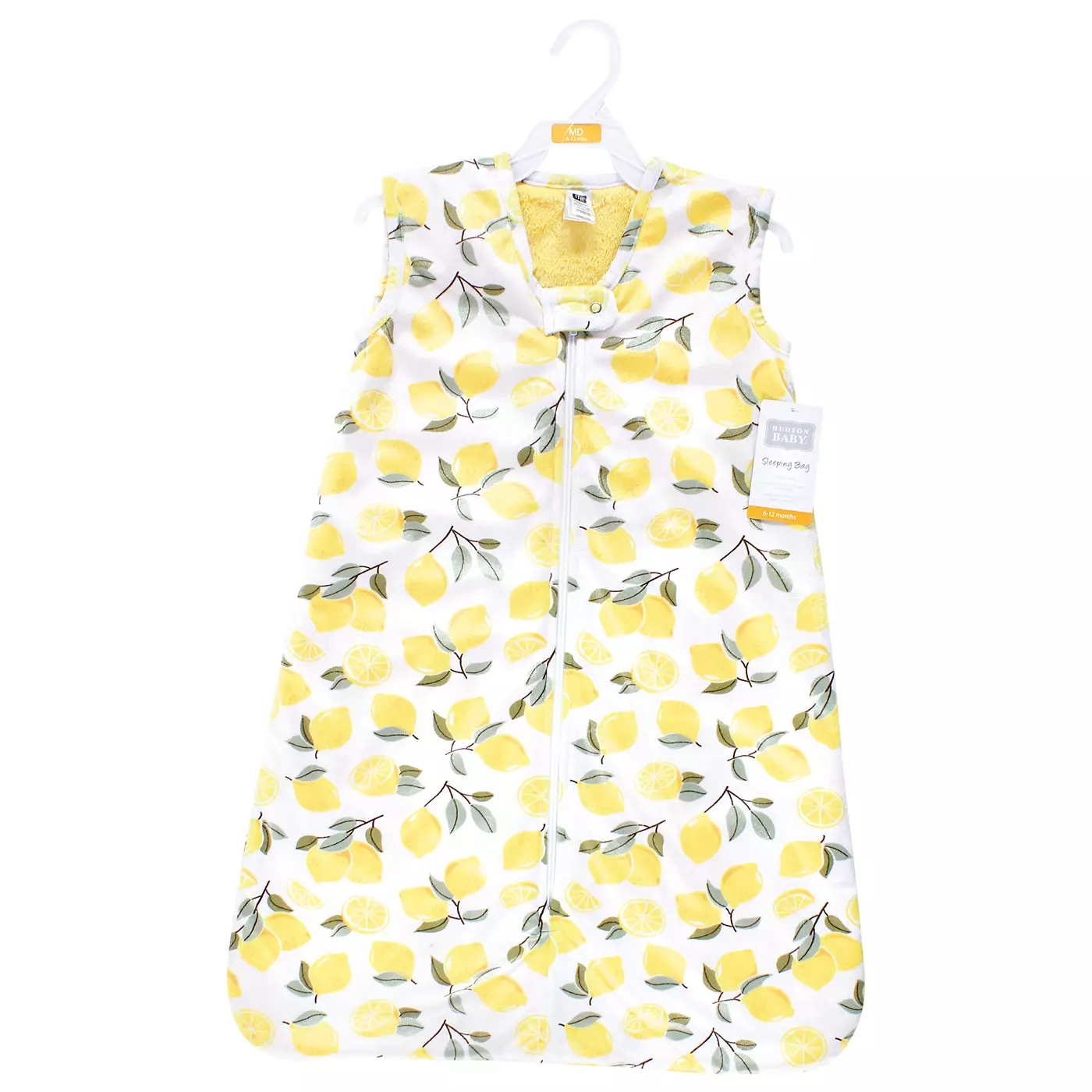 Hudson Baby Baby Girls Hudson Plush Faux Fur Sleeping Bag, Wearable Blanket, Lemon, 0-6 Months