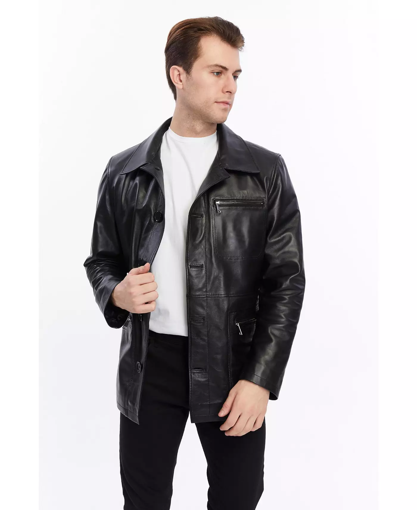 Мужская куртка Furniq UK из натуральной кожи