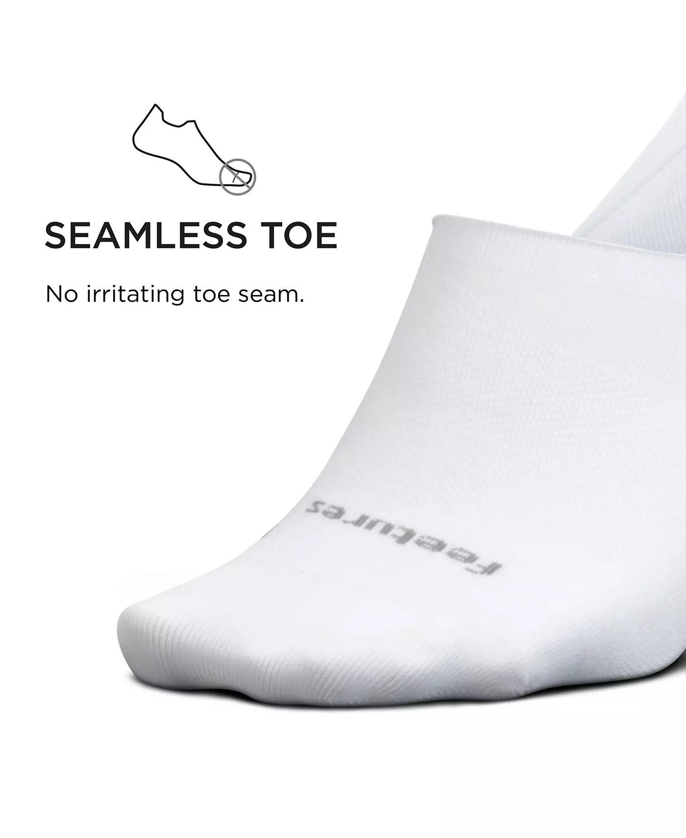Носки мужские Feetures Elite Ultralight Invisible Socks - Противоскользящая спортивная подкладка с направленной компрессией