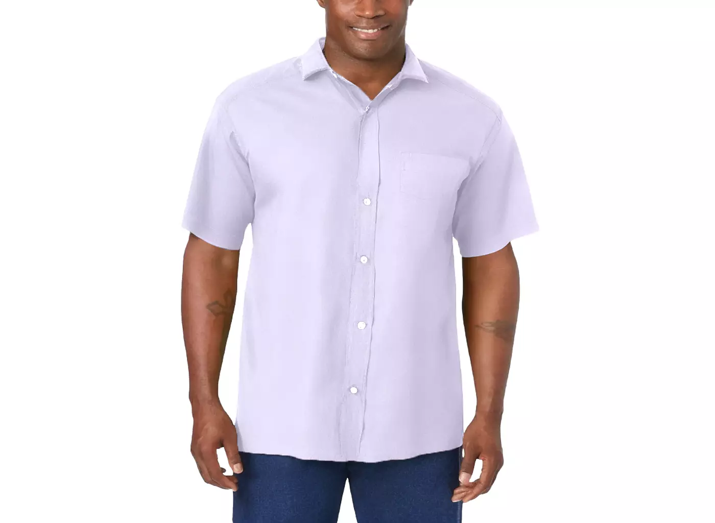 Рубашка-оксфорд KingSize Big & Tall с коротким рукавом, без складок