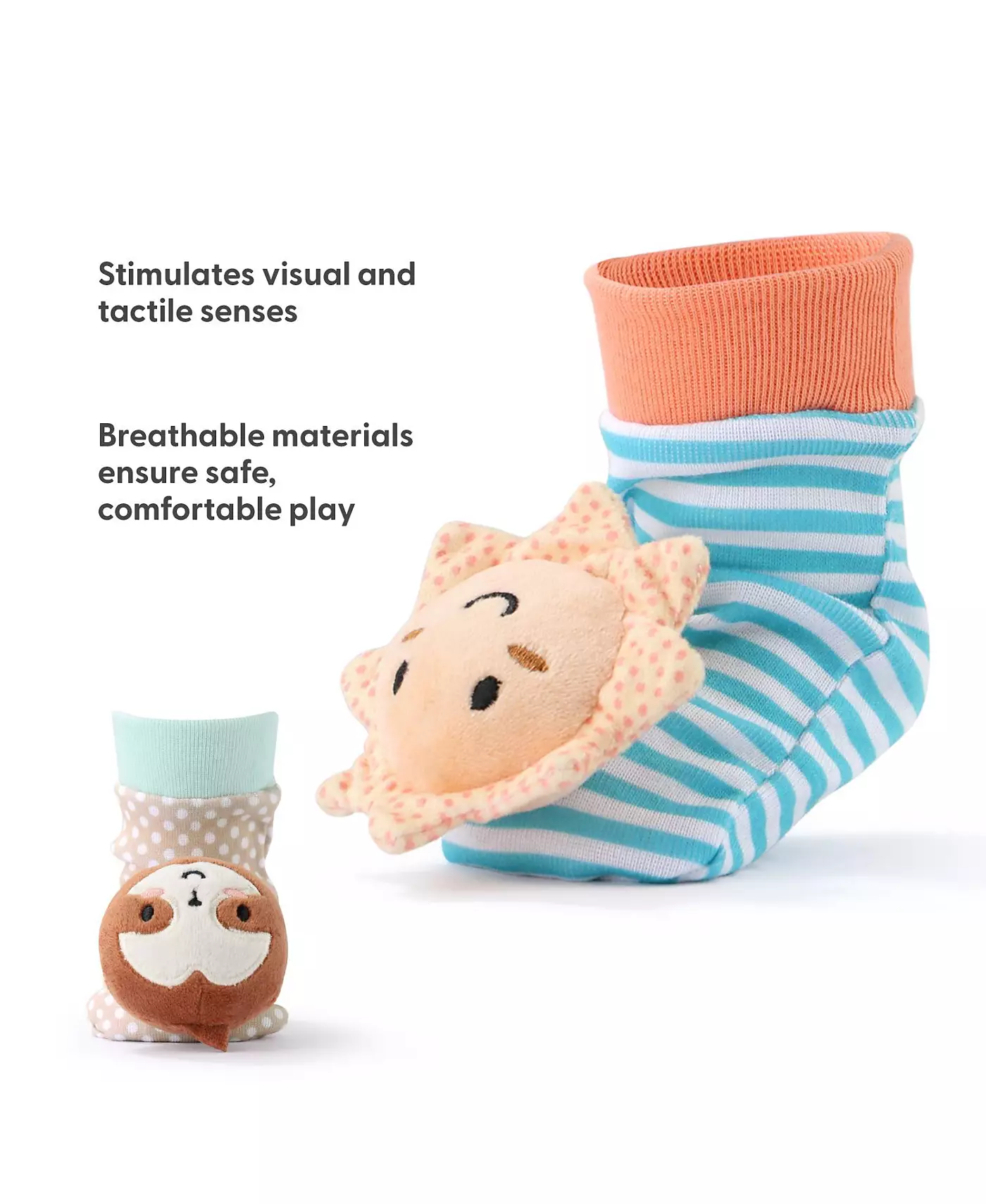 Набор из носков-погремушек и погремушек для малышей Peanutshell Boho, 5 предметов