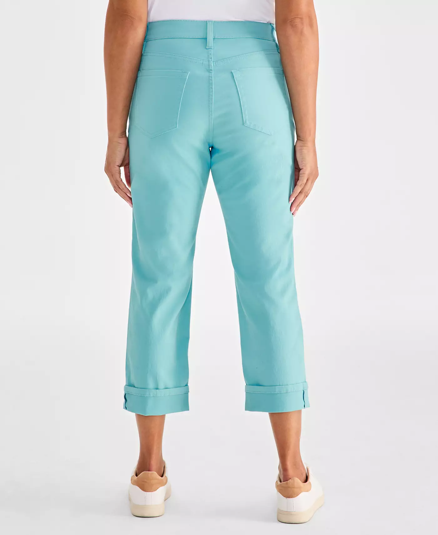 Джинсы-капри Style & Co Petite Curvy-Fit средней посадки с манжетами