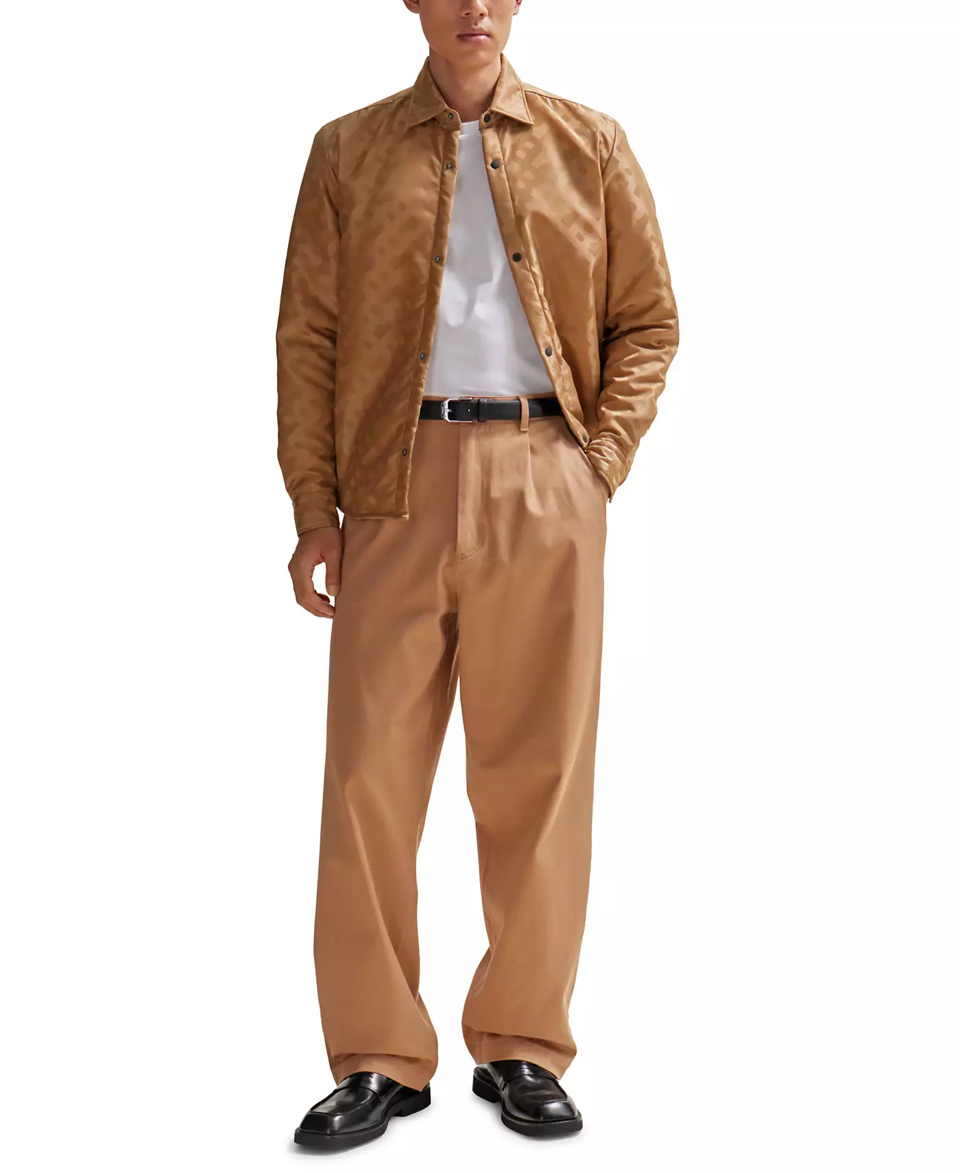 Мужская рубашка Hugo Boss свободного кроя с монограммой