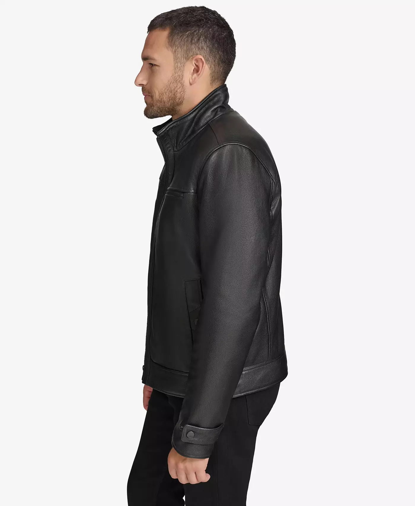 Мужская куртка Andrew Marc Black Label Skeld из кожи со съемной подкладкой из искусственного кролика