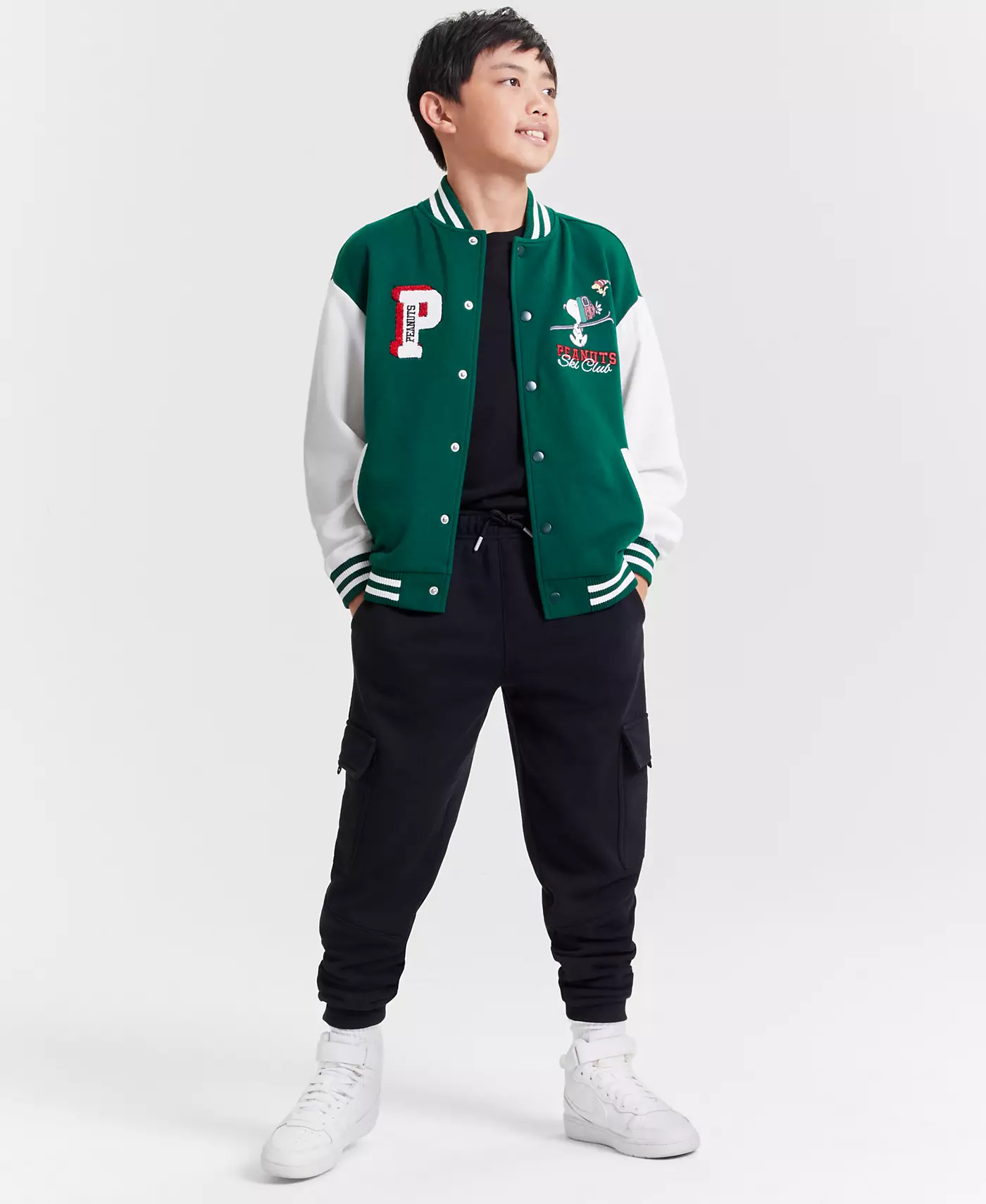 Куртка, футболка и спортивные брюки Cargo от Little & Big Boys Peanuts, созданные для Macy's