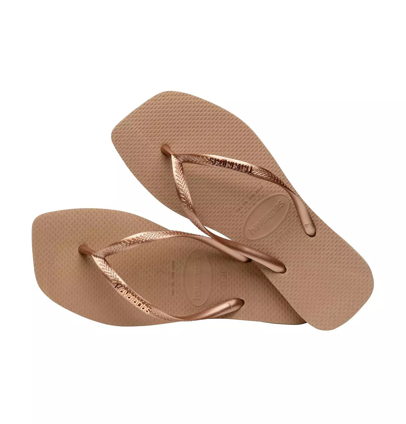 Женские узкие сандалии Havaianas с квадратным логотипом и металлическим эффектом