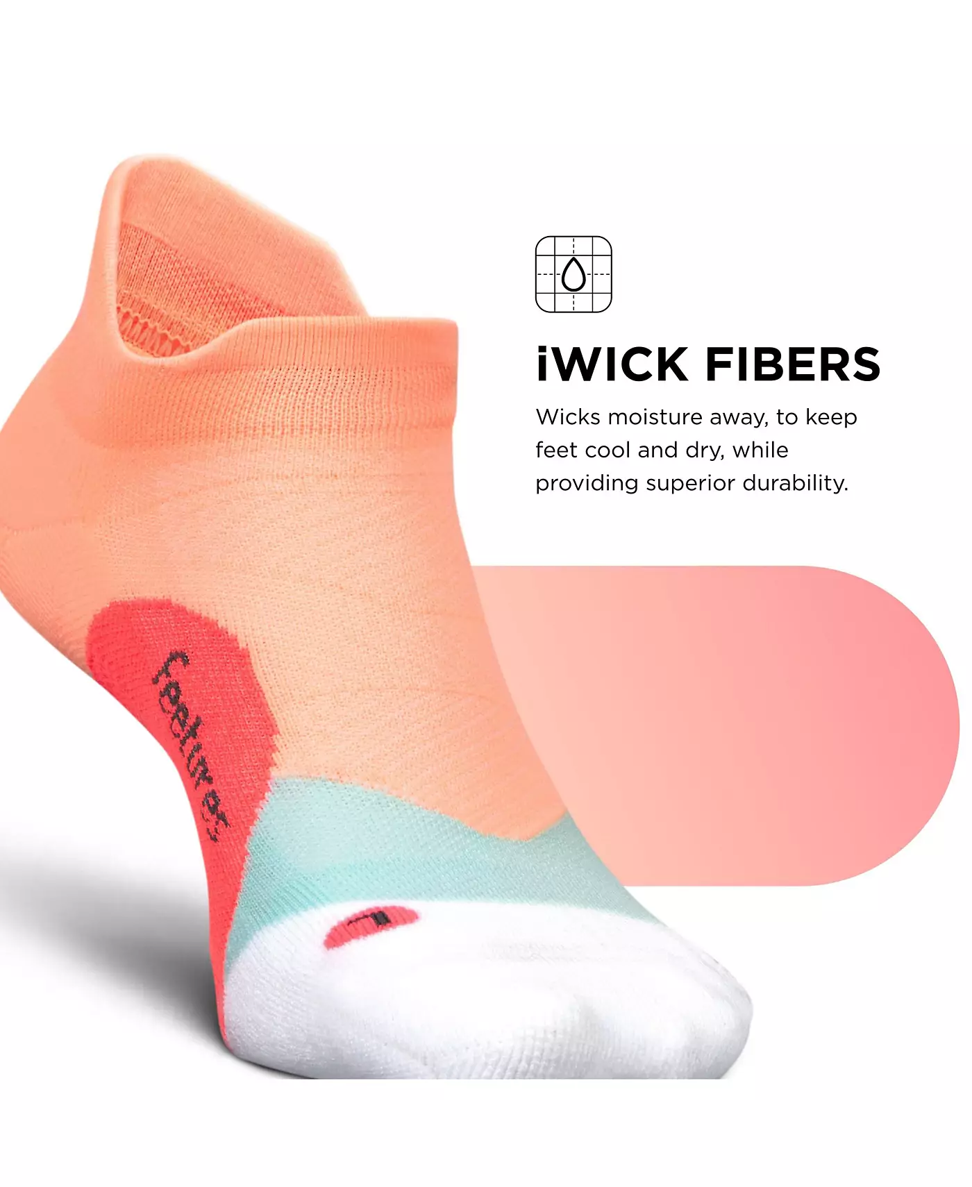 Носки Feetures Elite Light Cushion No Show Tab Ankle Socks — спортивные носки с направленной компрессией