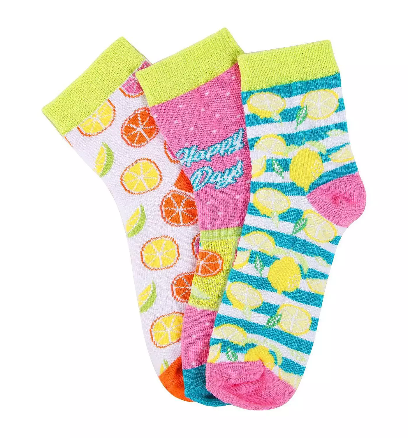 MeMoi Girls 3 пары носков средней длины с лимонным принтом