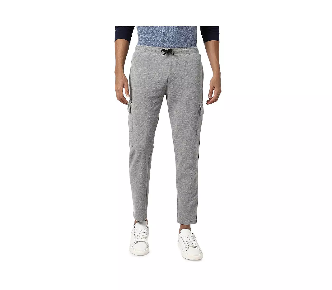 Мужские повседневные джоггеры Campus Sutra светло-серого цвета сбоку