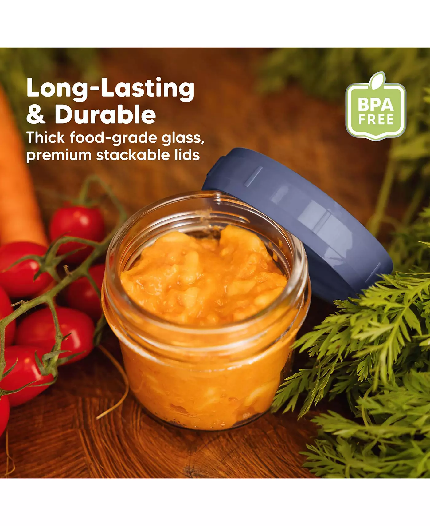 Контейнеры для хранения детского питания KeaBabies 12 шт., 4 унции, герметичные, стеклянные банки для детского питания без содержания бисфенола А для кормления