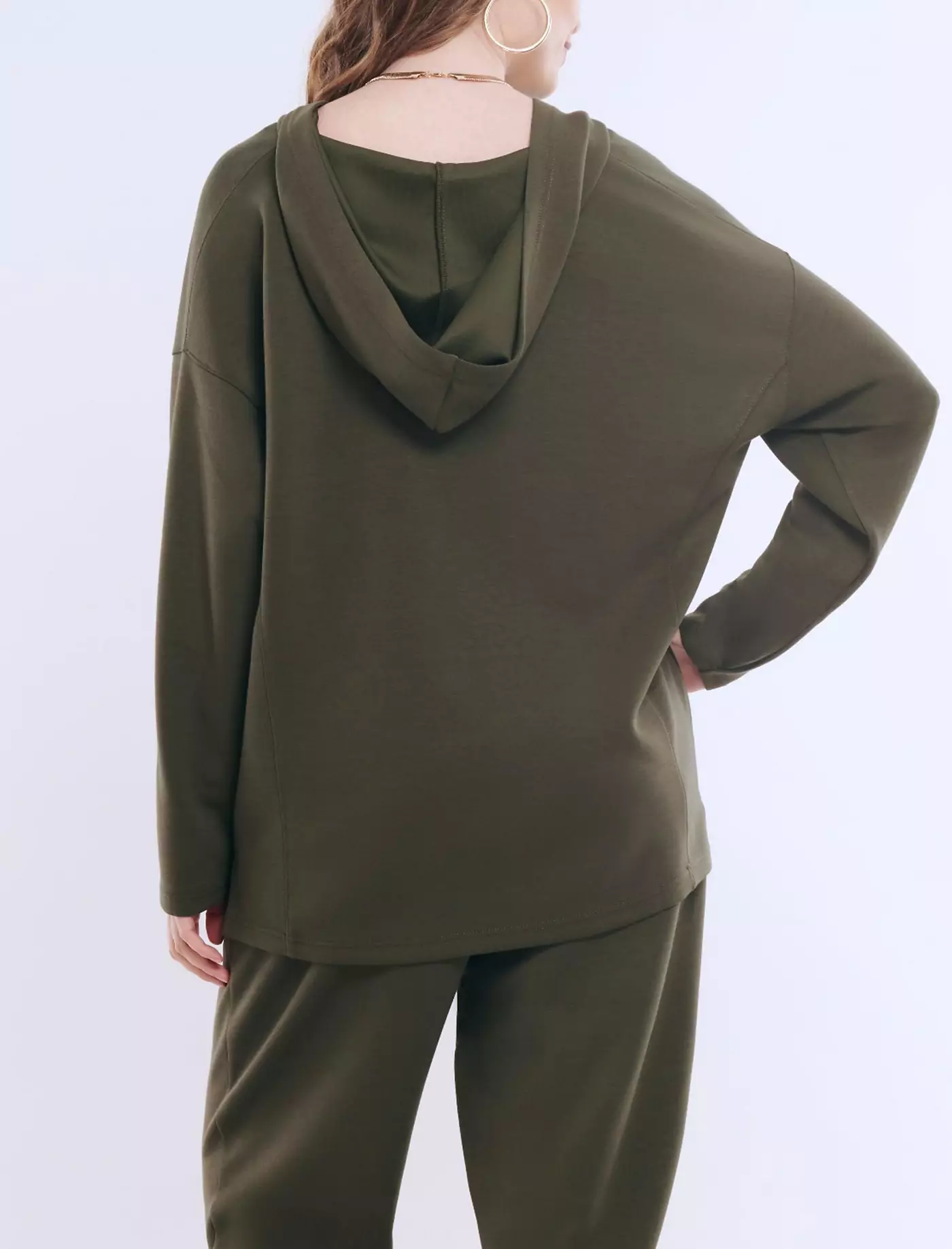 Материнство Материнство Женский пуловер с V-образным вырезом для беременных и кормящих матерей с капюшоном - Материнство Материнство