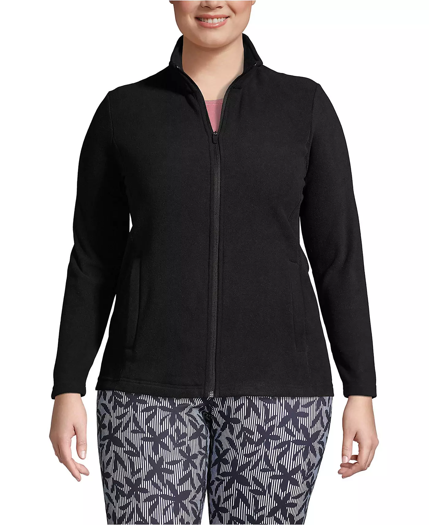 Lands' End Plus Size Anyweather флисовая куртка на молнии