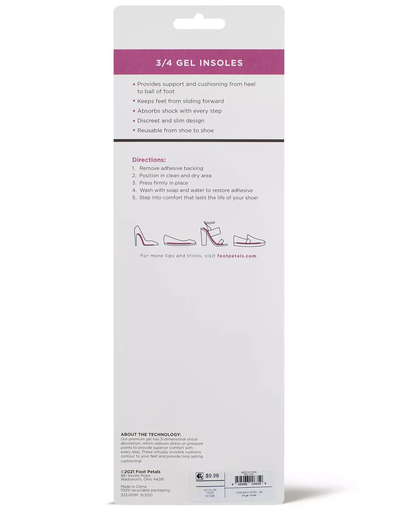 Гелевые подушечки для ног 3/4 Petals