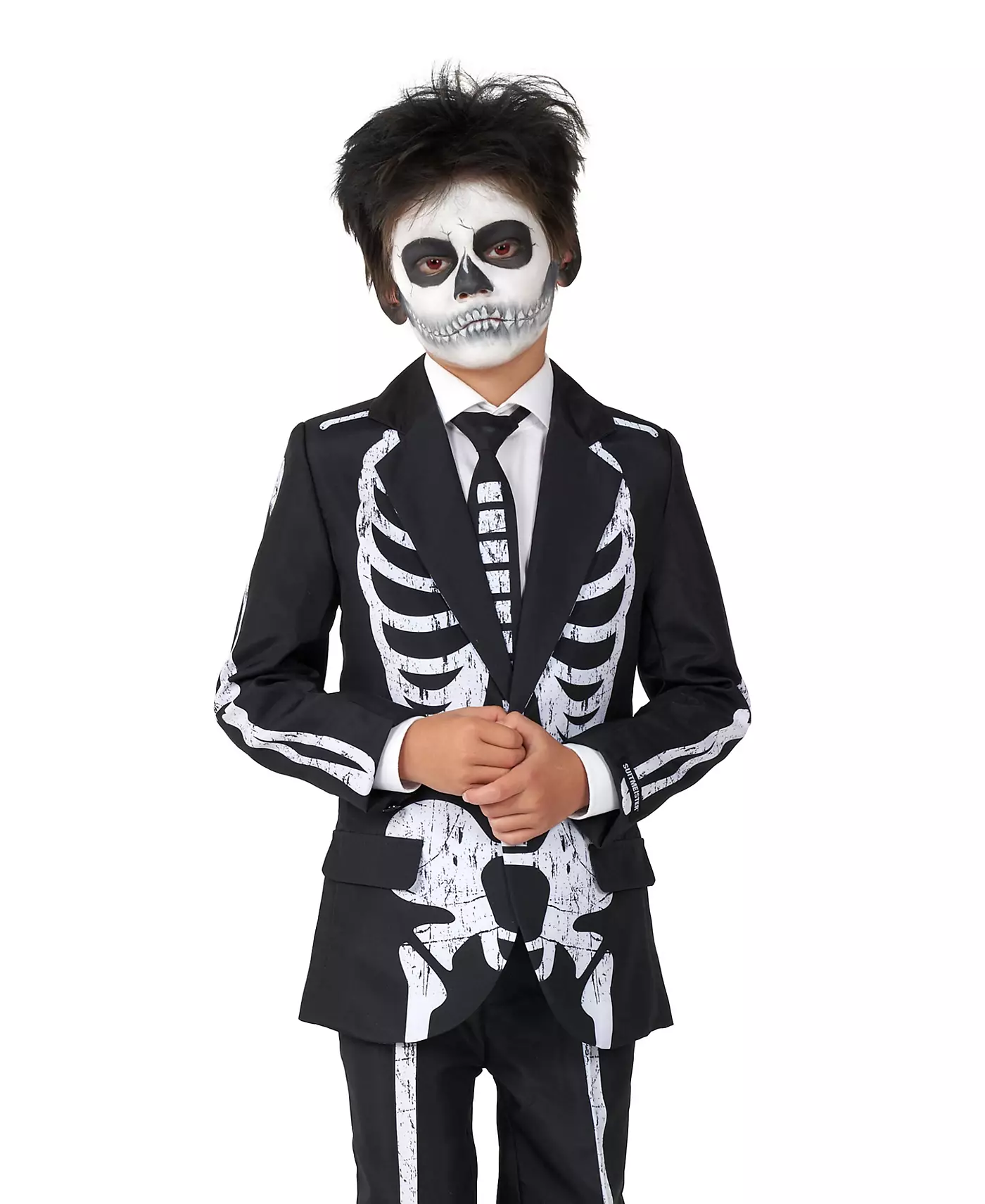 Костюм-костюм Suitmeister для маленьких мальчиков в стиле «скелет» с застежкой на пуговицы, включающий блейзер, брюки и галстук-застежку