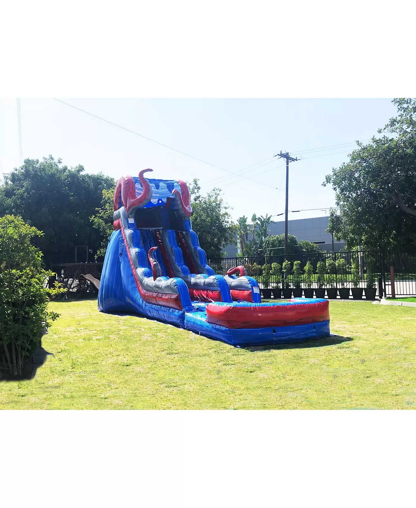 Jumporange 19 Ocean Battle Водная горка коммерческого класса со съемным глубоким бассейном, для детей и взрослых, высокая надувная, для использования на открытом воздухе и в помещении, летнее развлечение, надувная, влажная и сухая (с нагнетателем)