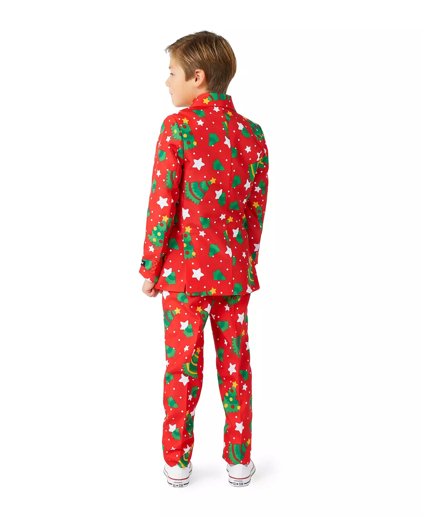 Костюм Suitmeister для маленьких мальчиков с рождественскими елками и звездами, застегивающийся на пуговицы, включающий блейзер, брюки и галстук-застежку