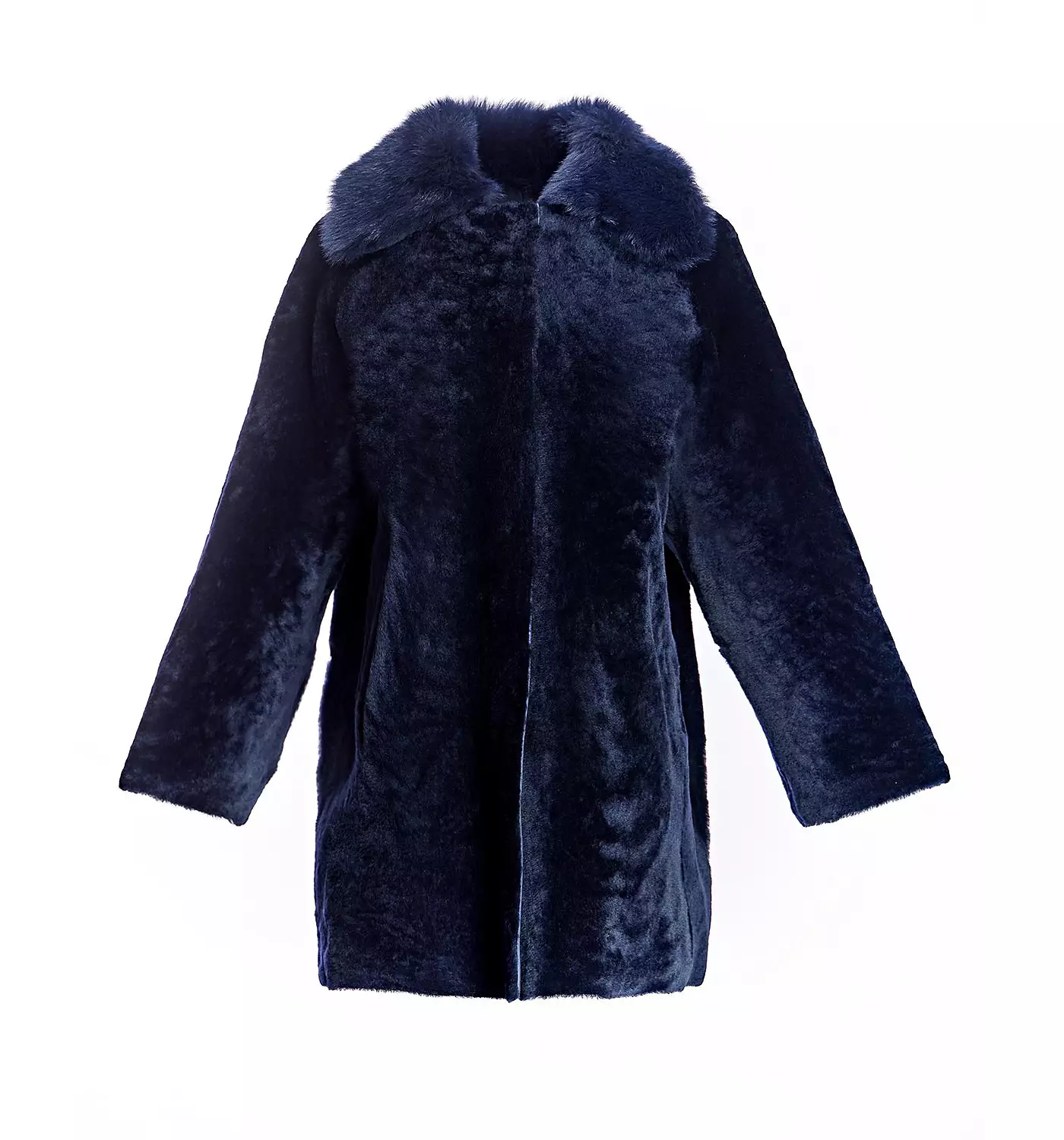 Женское пальто-кокон из овчины Julia & Stella By Maximilian