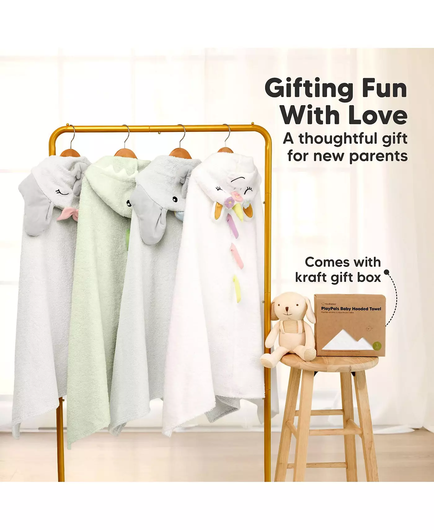 Детские полотенца KeaBabies PlayPals с капюшоном для девочек и мальчиков, 100% органический мягкий хлопок, банные полотенца с капюшоном для новорожденных и детей