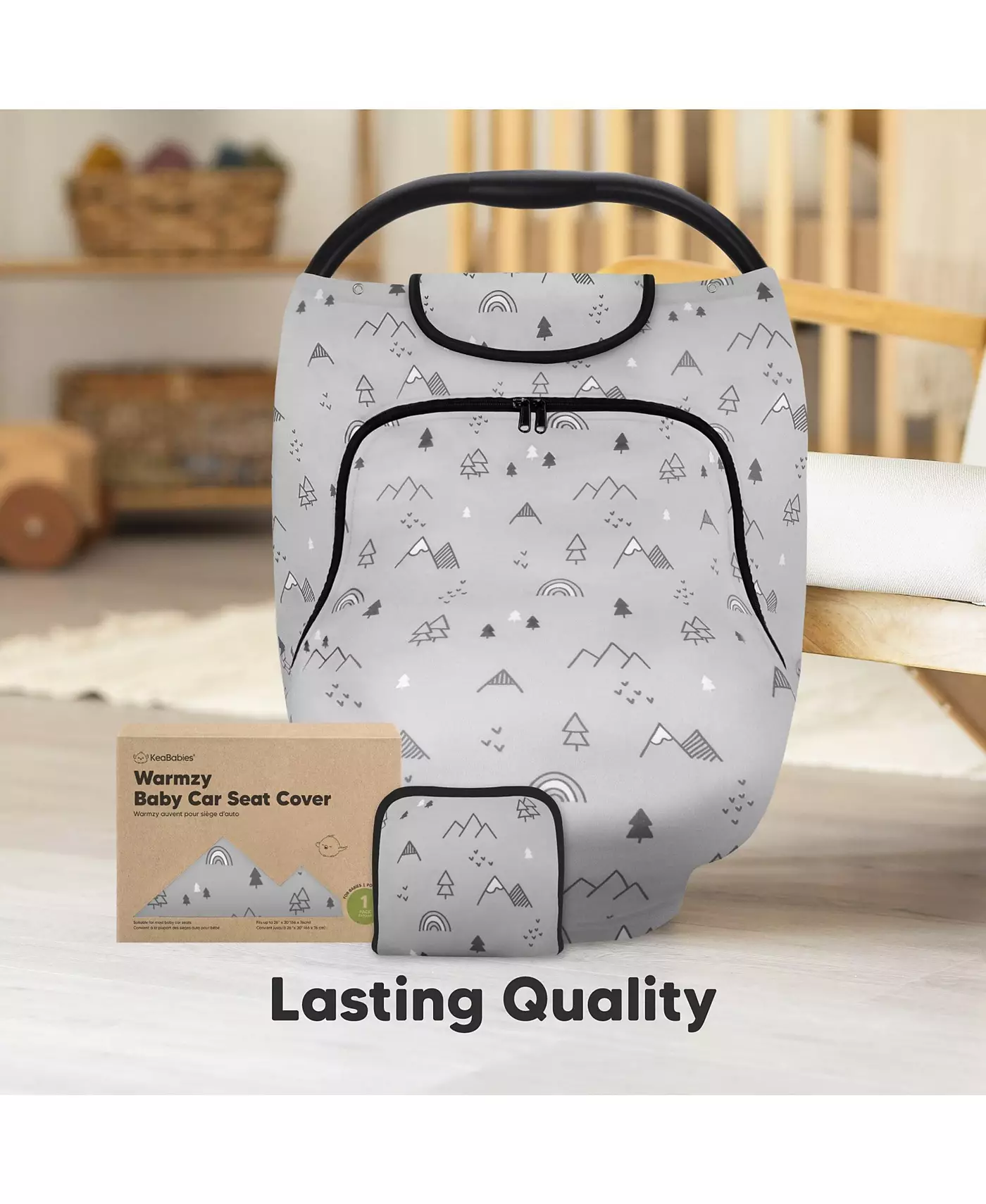 Чехол для детского автокресла KeaBabies Warmzy, универсальные эластичные чехлы для детских автокресел, зимний навес для автокресла