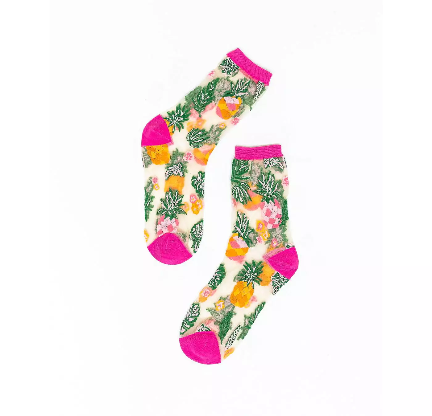 Носки Candy женские тропические ананасы прозрачные носки