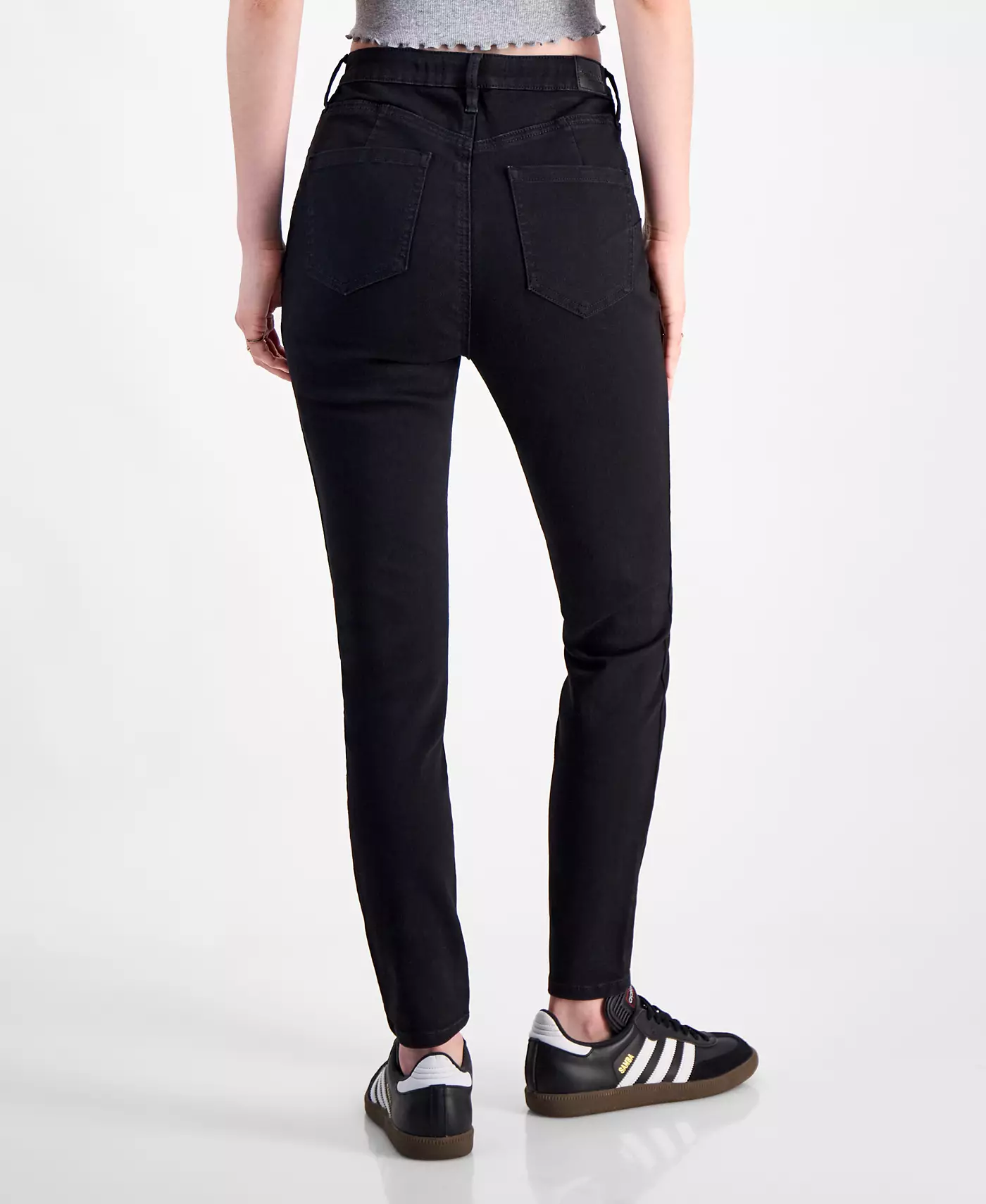 Узкие джинсы Dollhouse Juniors с высокой посадкой и декоративным швом на кокетке сзади