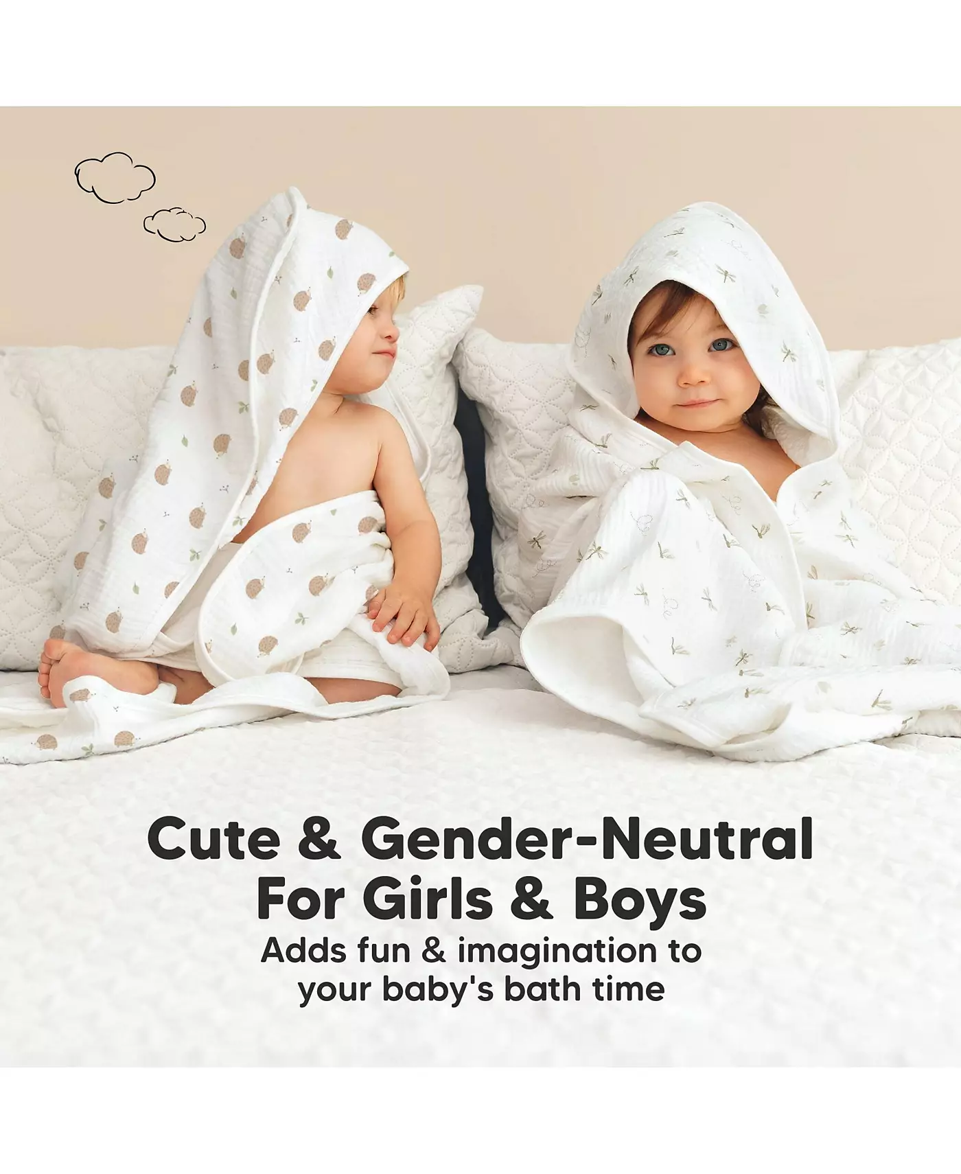 Детские полотенца KeaBabies Lyra Muslin с капюшонами для новорожденных девочек и мальчиков, 100% органический хлопок, мягкие детские банные полотенца с капюшоном