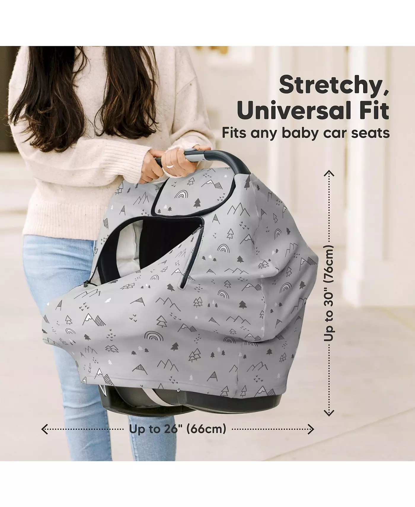 Чехол для детского автокресла KeaBabies Warmzy, универсальные эластичные чехлы для детских автокресел, зимний навес для автокресла