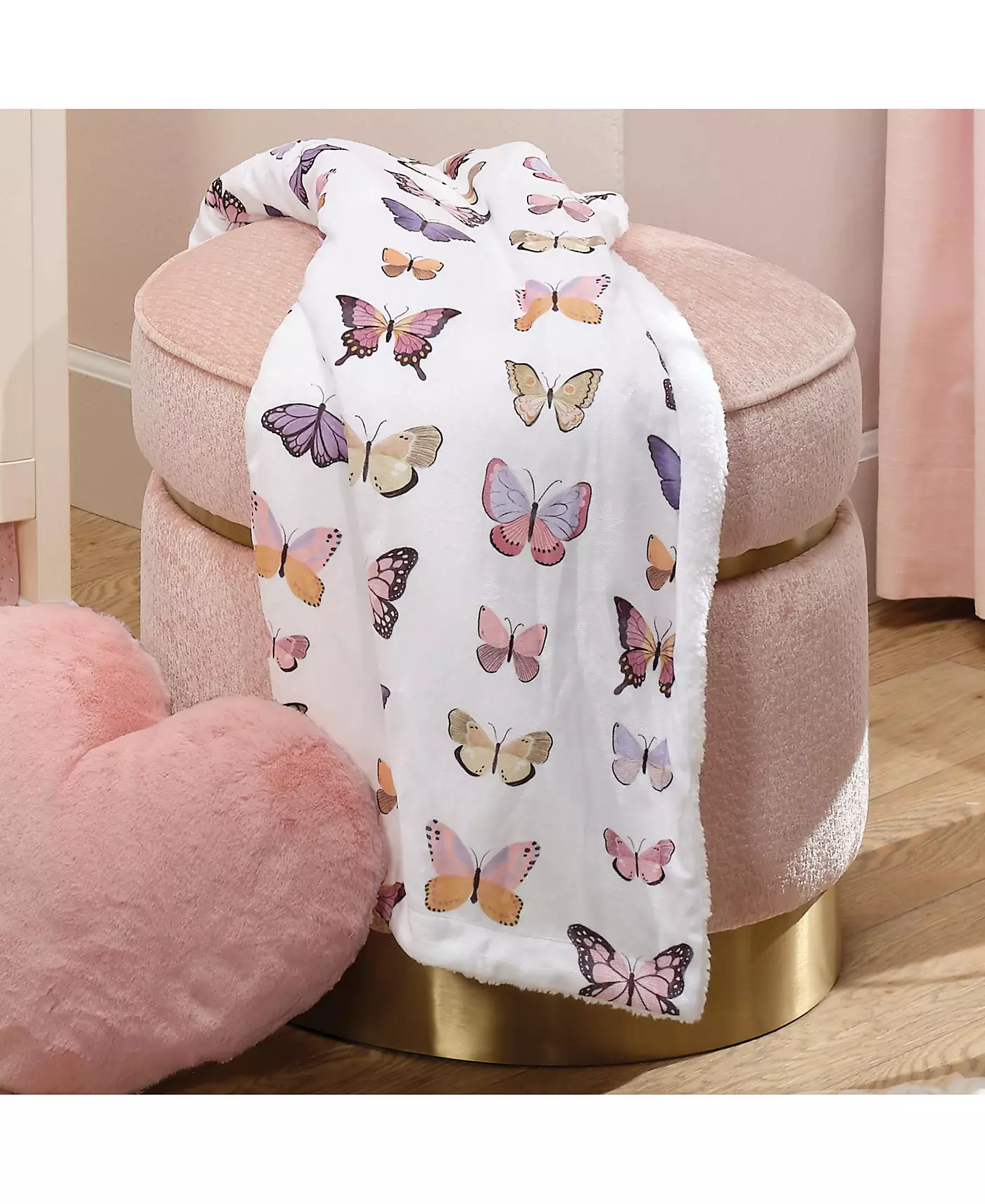 Ультрамягкое детское одеяло из флиса/искусственной овчины Lambs & Ivy Butterfly Dreams