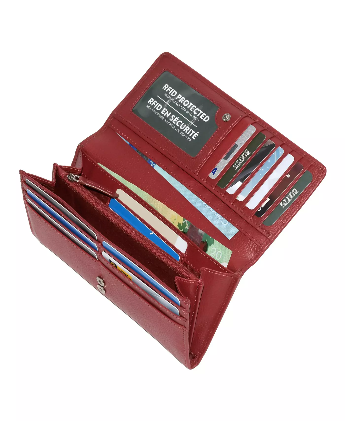 Женский кожаный кошелек-клатч Roots Expander