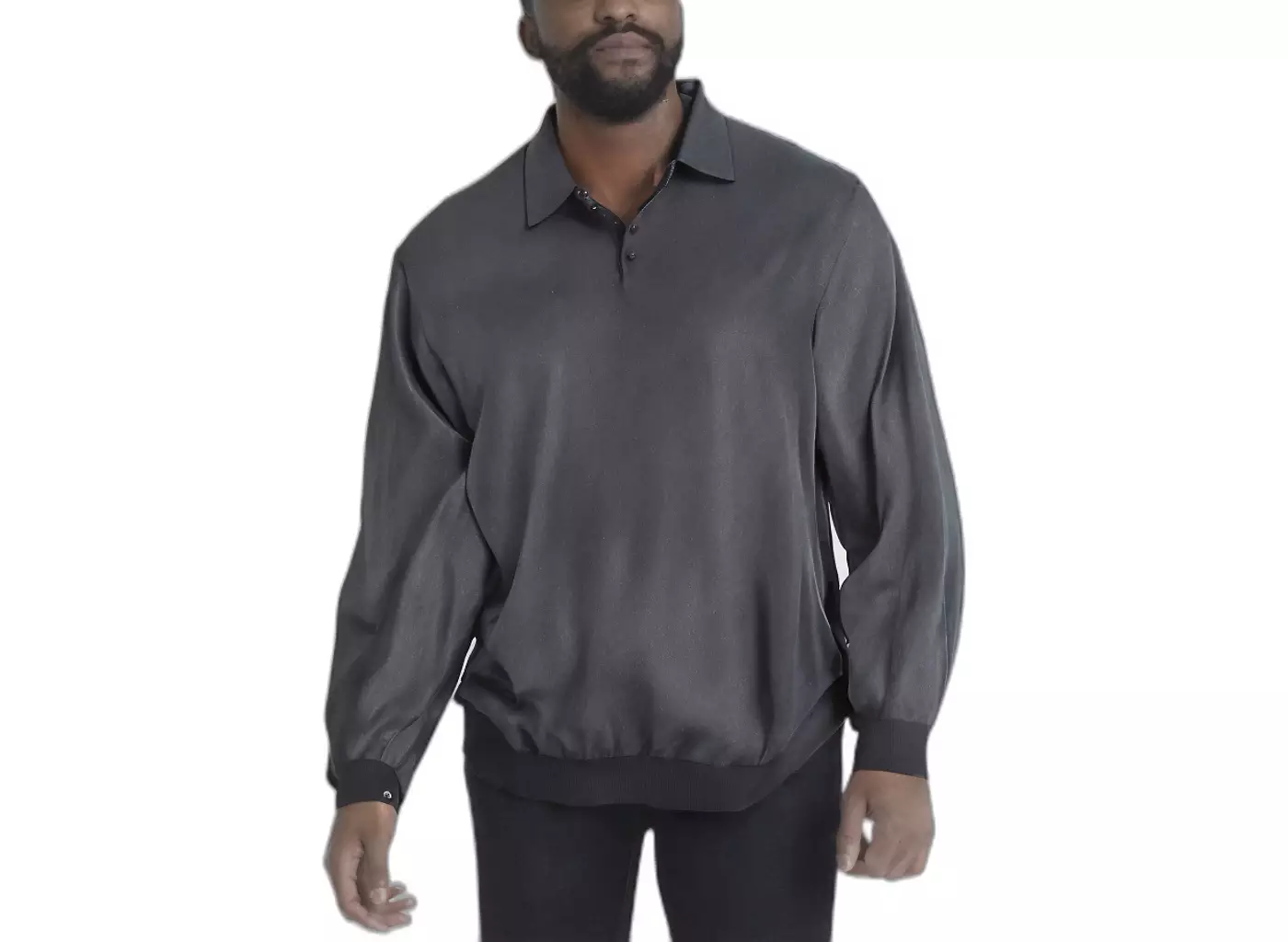 Легкий свитер-поло KingSize Big & Tall