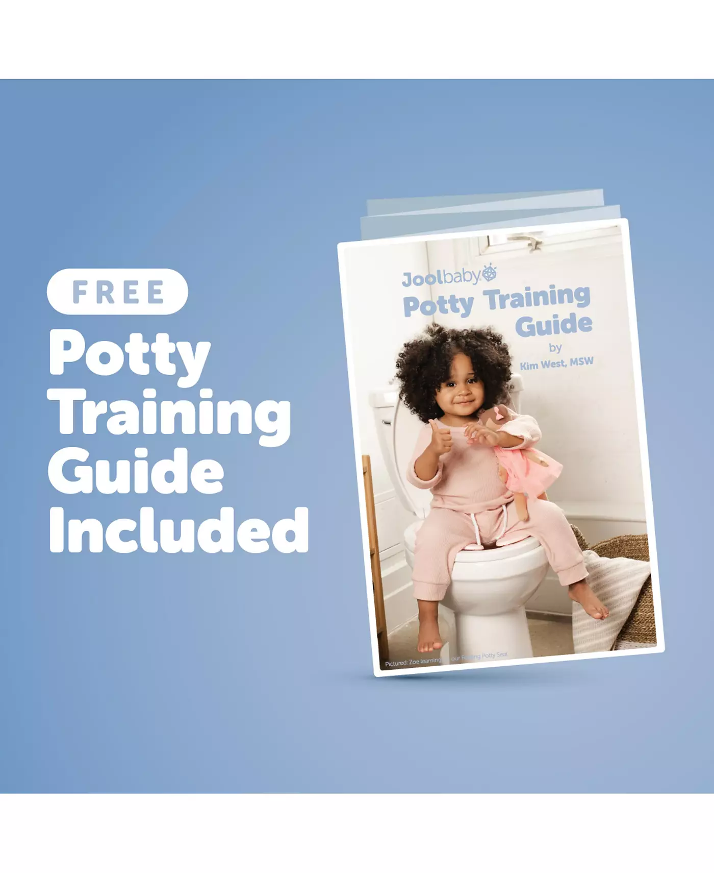 Горшок 2 в 1 Jool Baby Real Feel с местом для хранения салфеток, звуками смыва и одноразовыми вкладышами - Реалистичный унитаз - Легко чистить и собирать - (Аква)