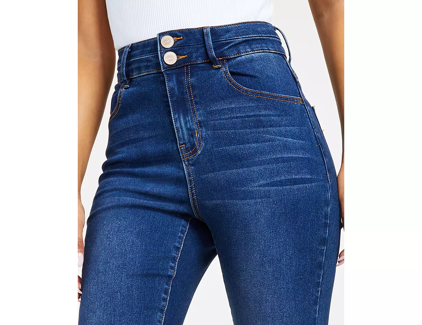 Dollhouse Curvy Узкие джинсы с высокой талией и двумя пуговицами