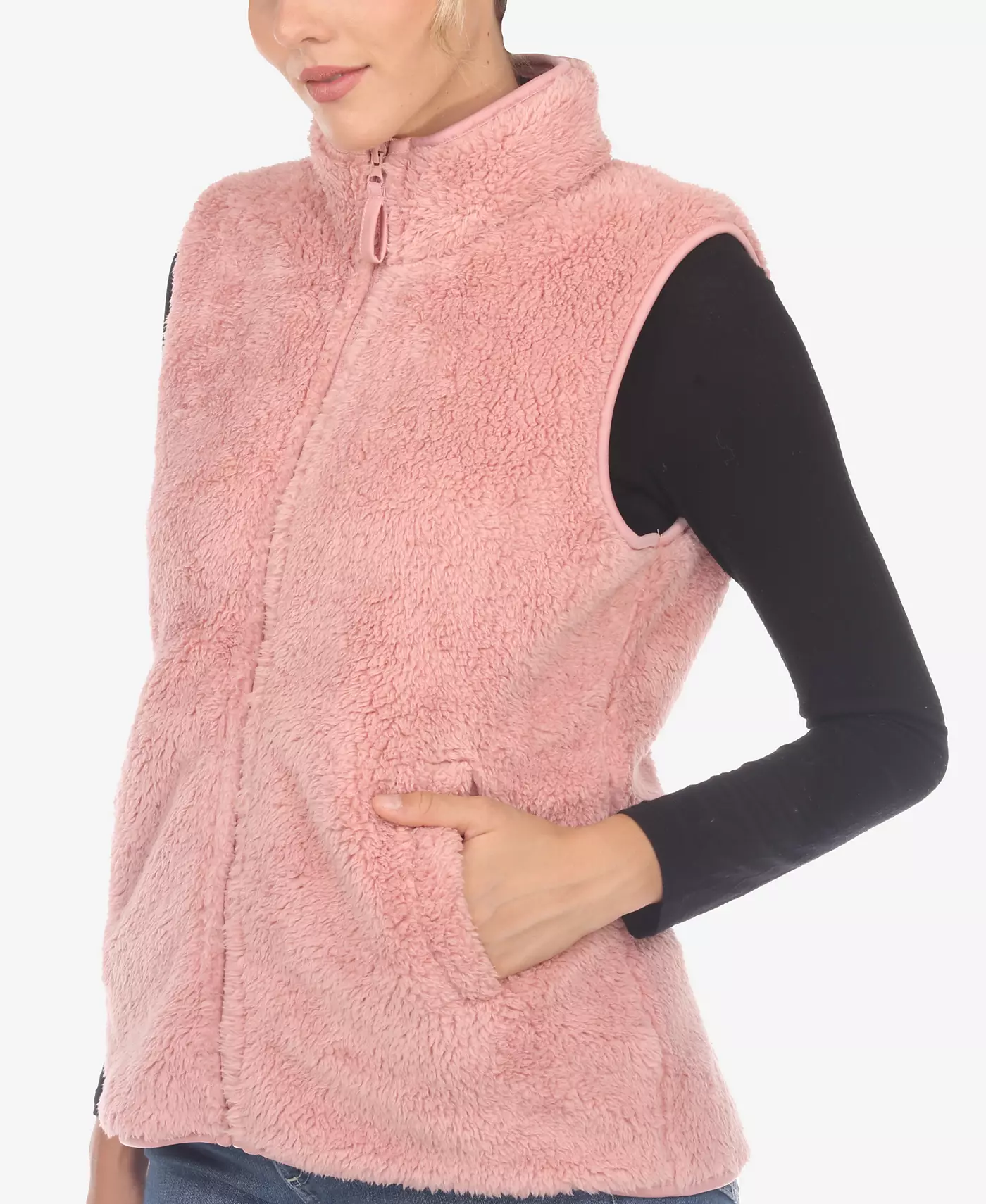 Женский жилет White Mark Sherpa на молнии