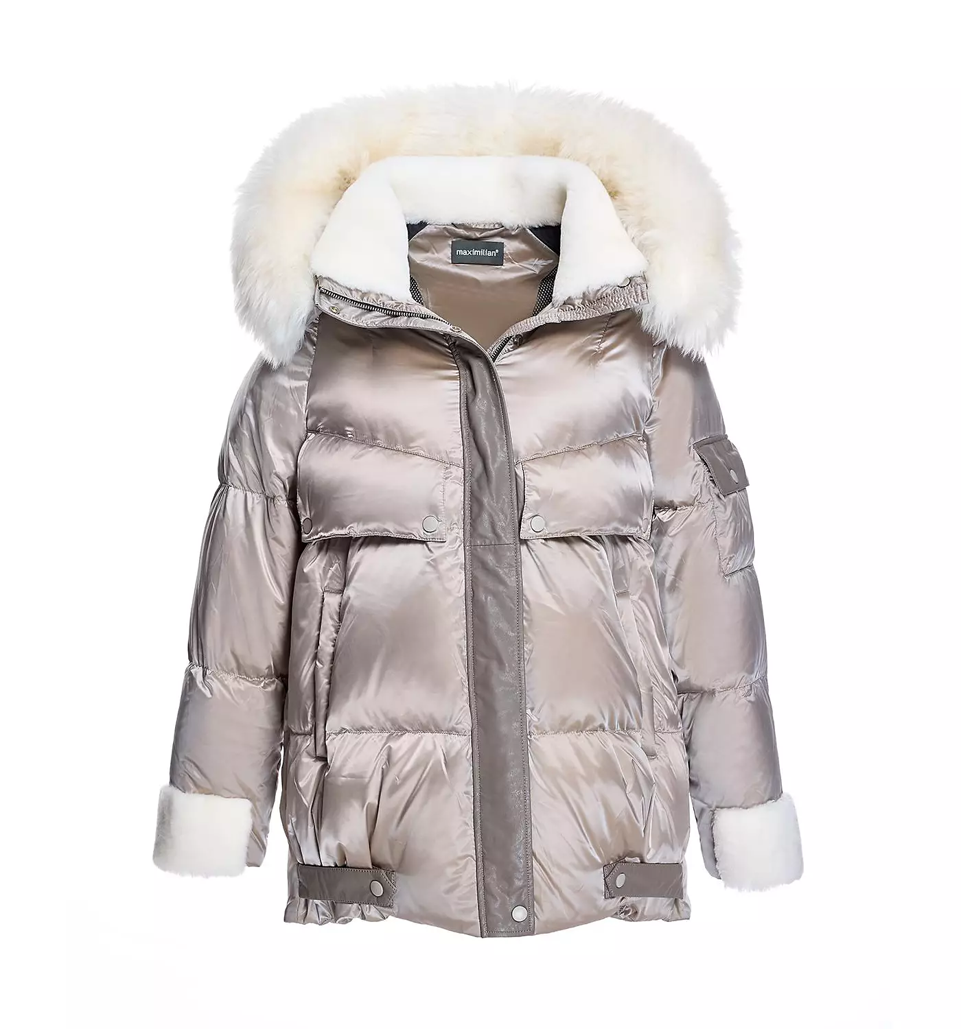 Женская стеганая куртка Julia & Stella By Maximilian с отделкой из овчины