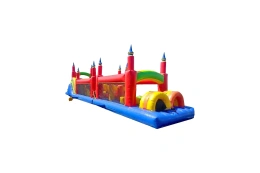 Jumporange Rainbow Titan коммерческий батут полоса препятствий с горкой для детей и взрослых (3 шт., с нагнетателем), всплывающие элементы, вход в туннель, большой надувной, большой