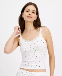 Топ-майка с кружевной отделкой и ажурной вязкой Just Polly Juniors